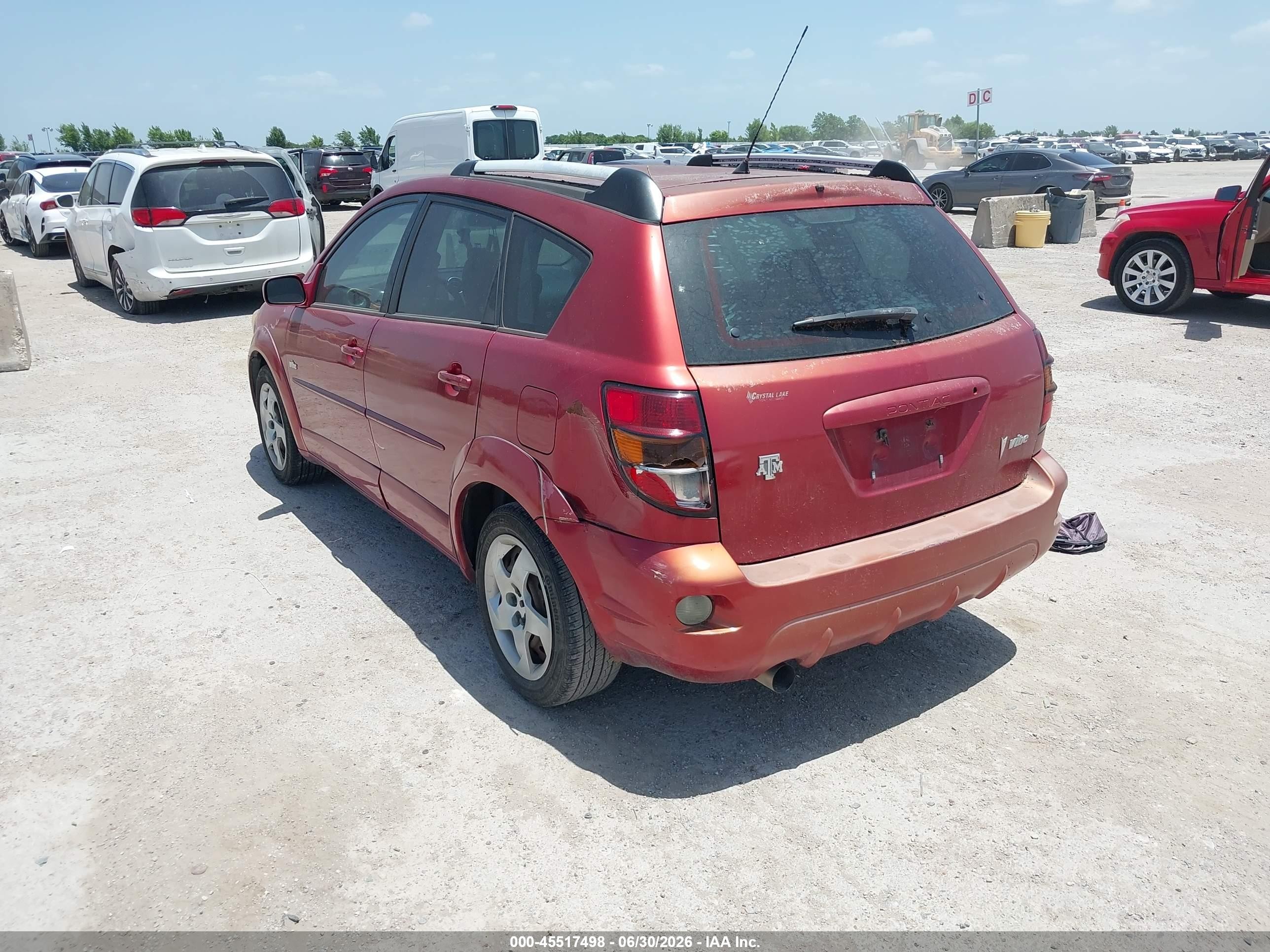 2005 Pontiac Vibe   Red vin: 5Y2SL63875Z409698