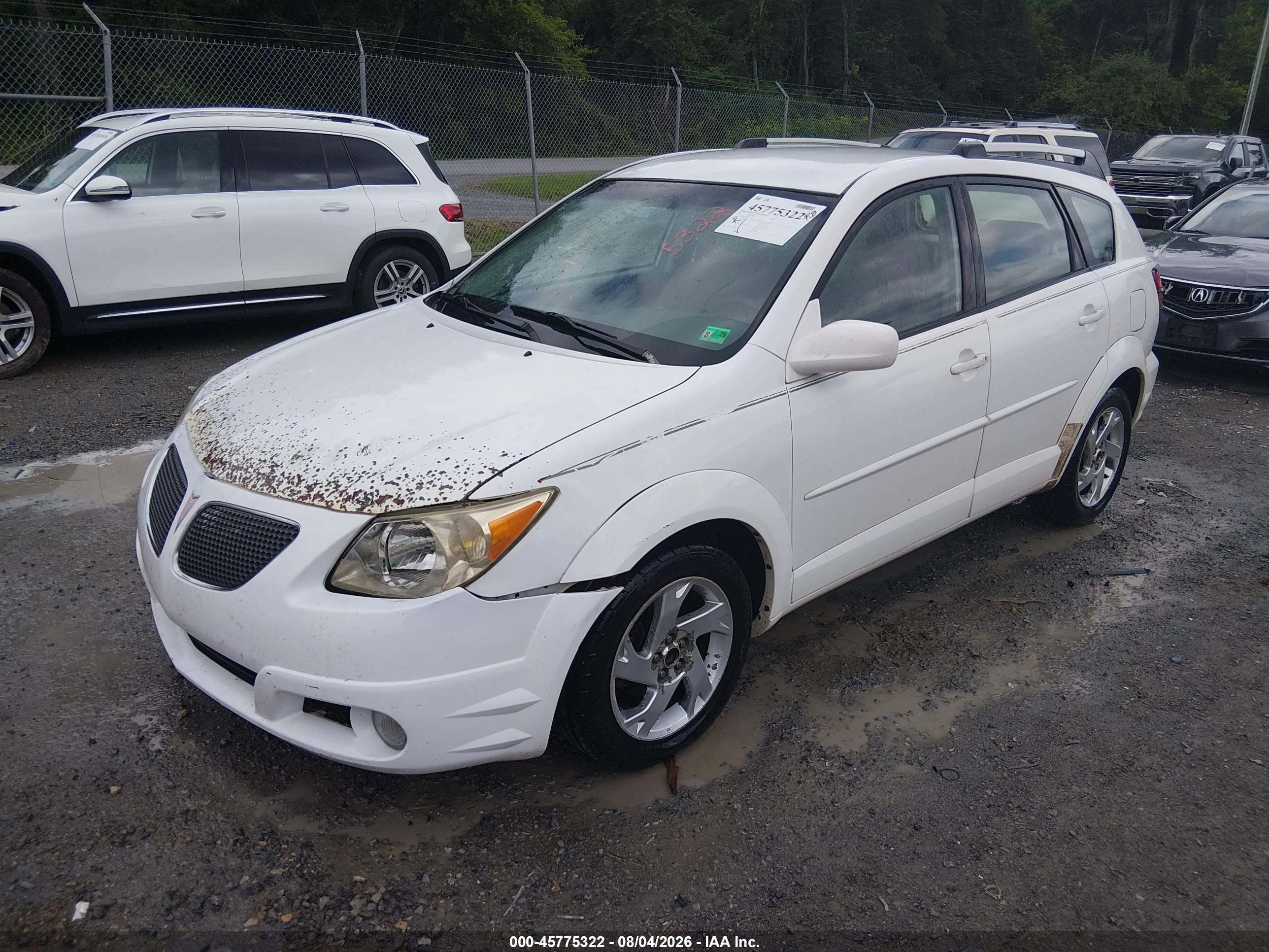 2005 Pontiac Vibe   White vin: 5Y2SL63875Z482389