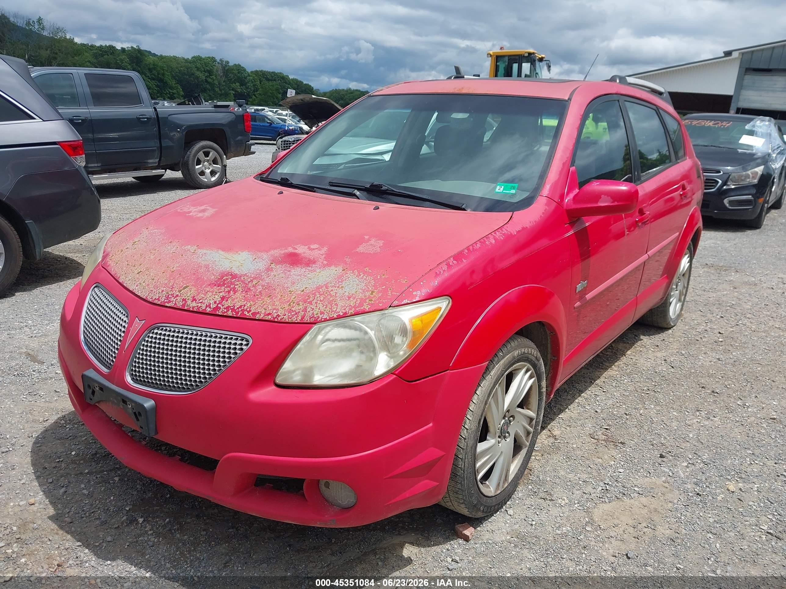 2005 Pontiac Vibe Red vin: 5Y2SL63895Z441794