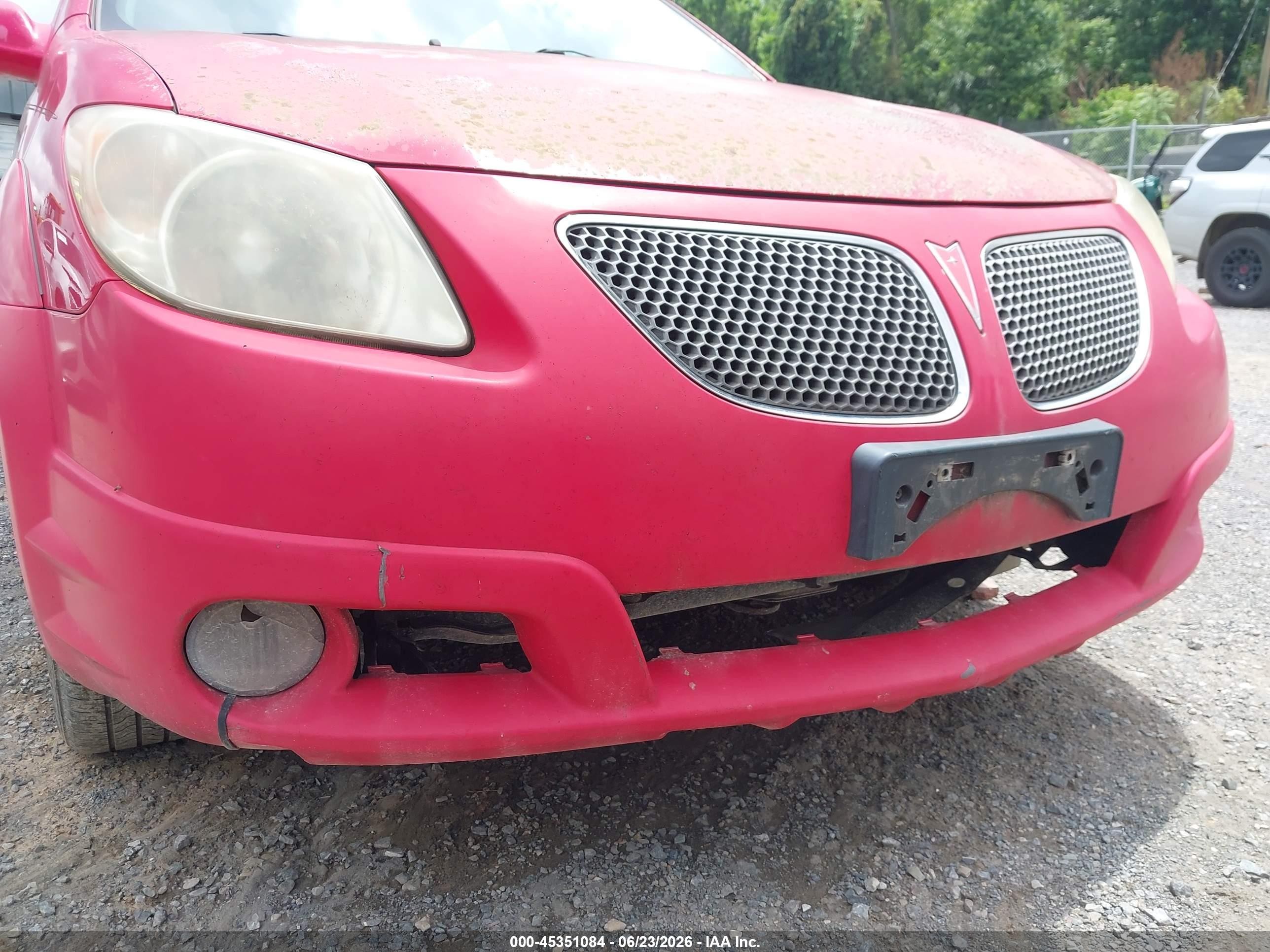 2005 Pontiac Vibe Red vin: 5Y2SL63895Z441794