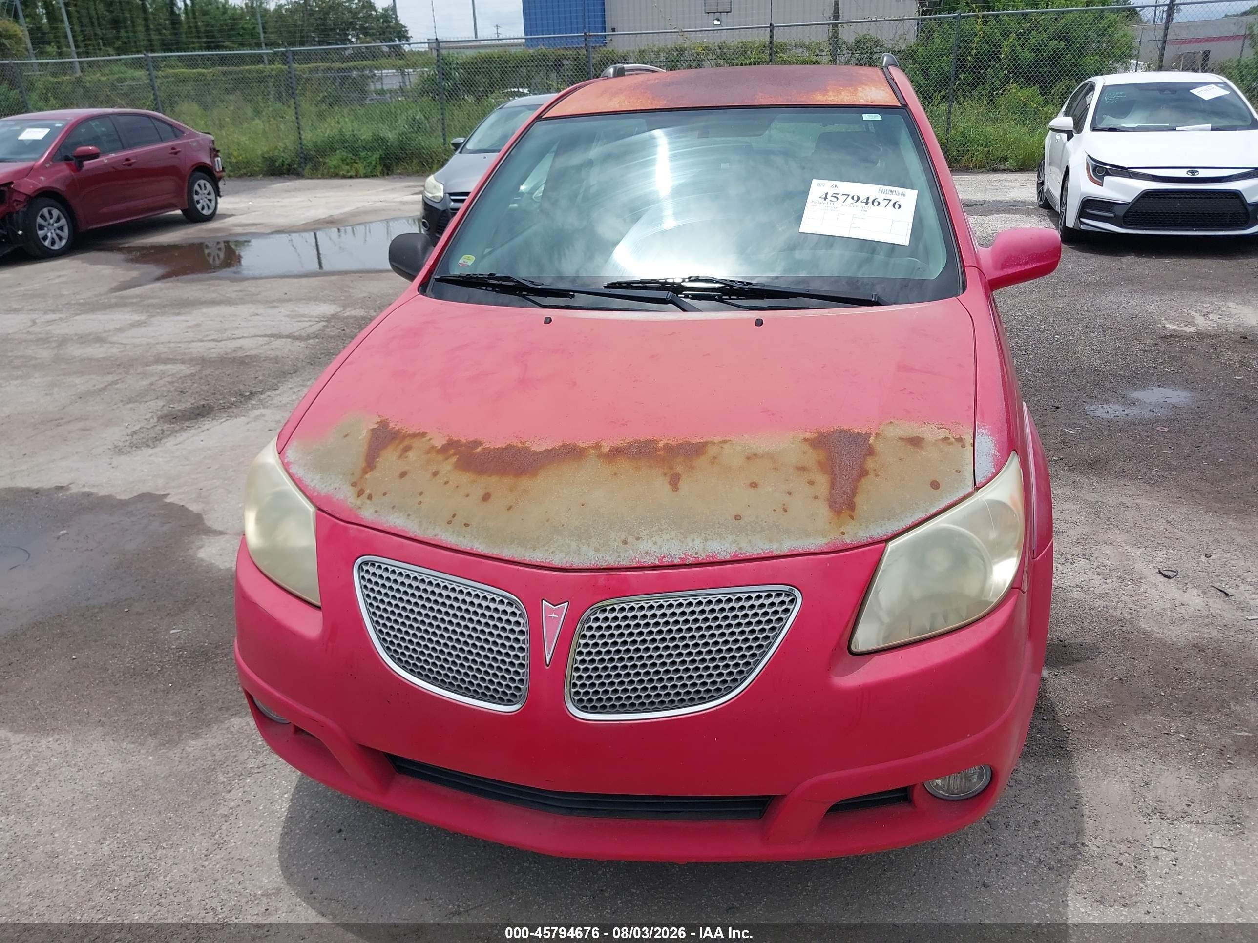 2005 Pontiac Vibe   Red vin: 5Y2SL638X5Z429668