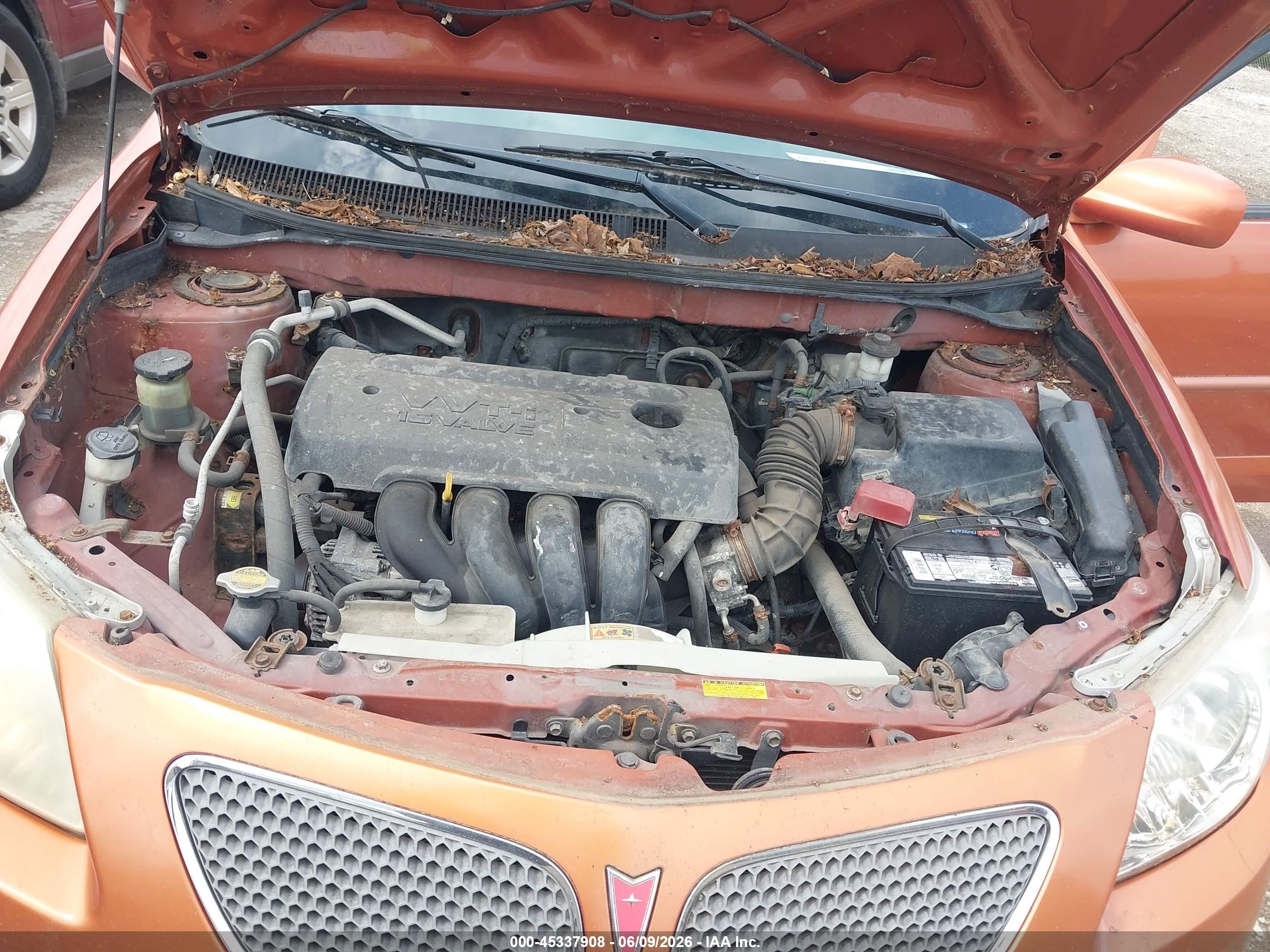 2005 Pontiac Vibe   Оранжевый vin: 5Y2SL638X5Z433672