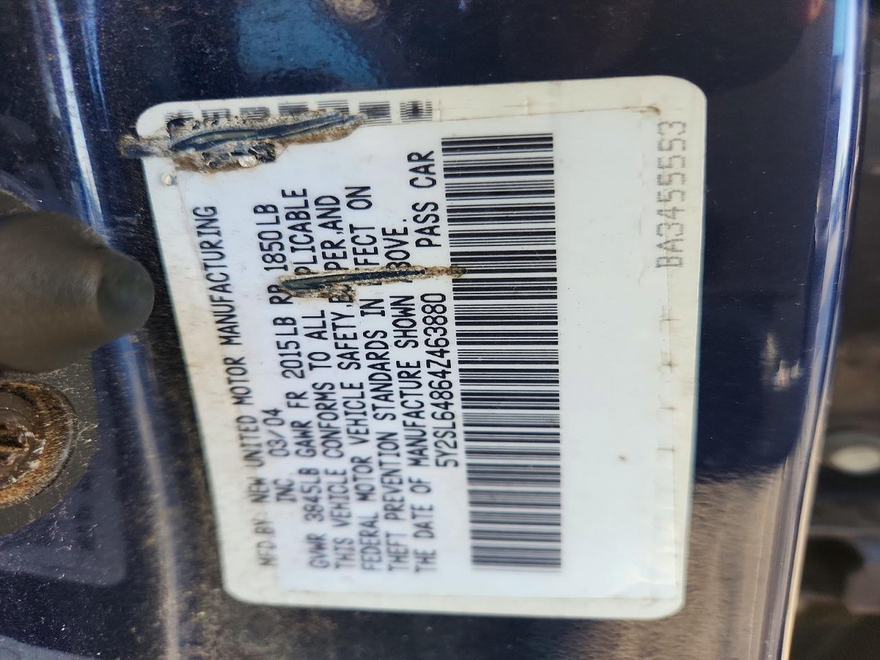 2004 Pontiac Vibe Blue vin: 5Y2SL64864Z463880