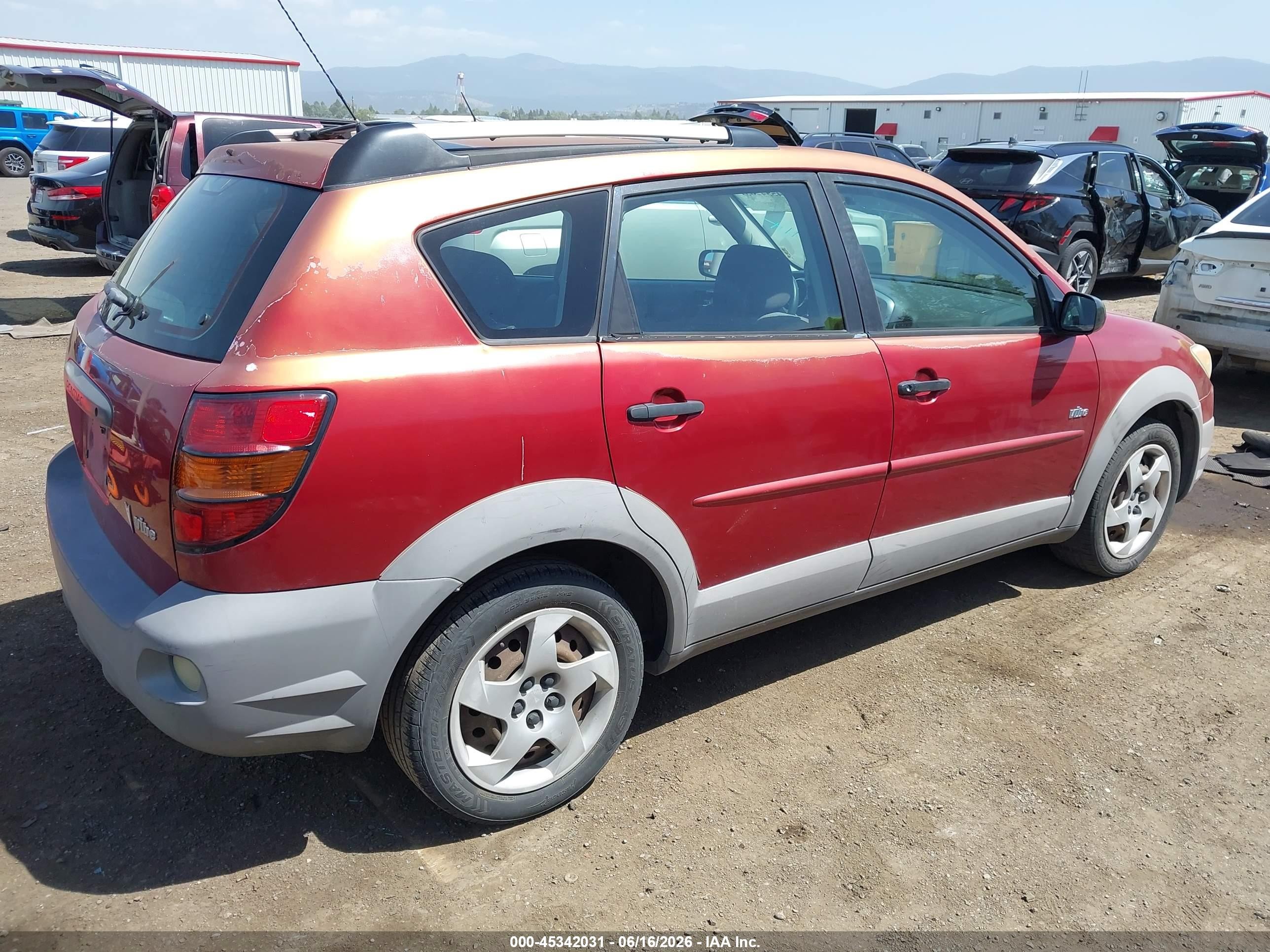 2003 Pontiac Vibe Red vin: 5Y2SL64893Z474676