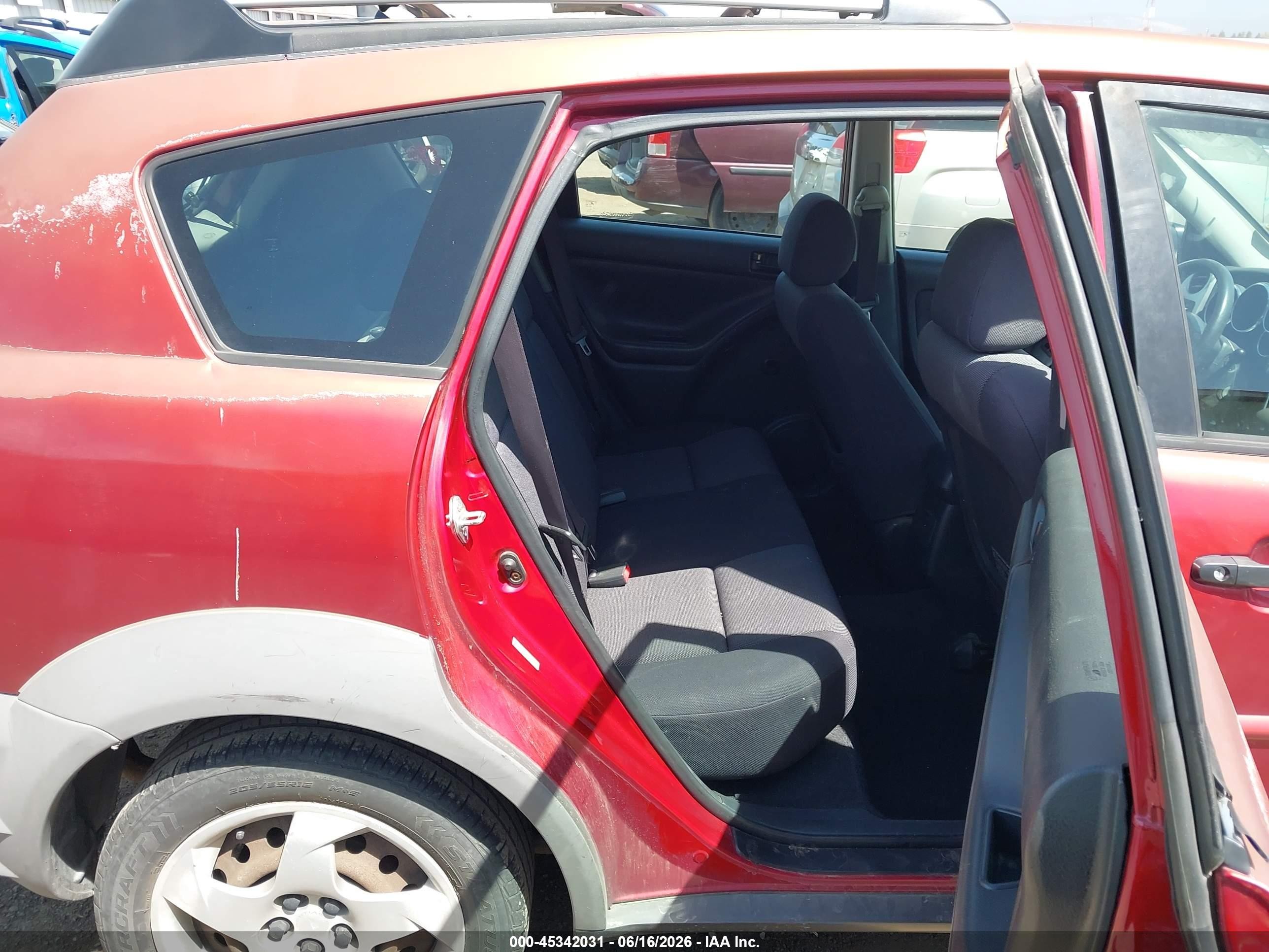 2003 Pontiac Vibe Red vin: 5Y2SL64893Z474676