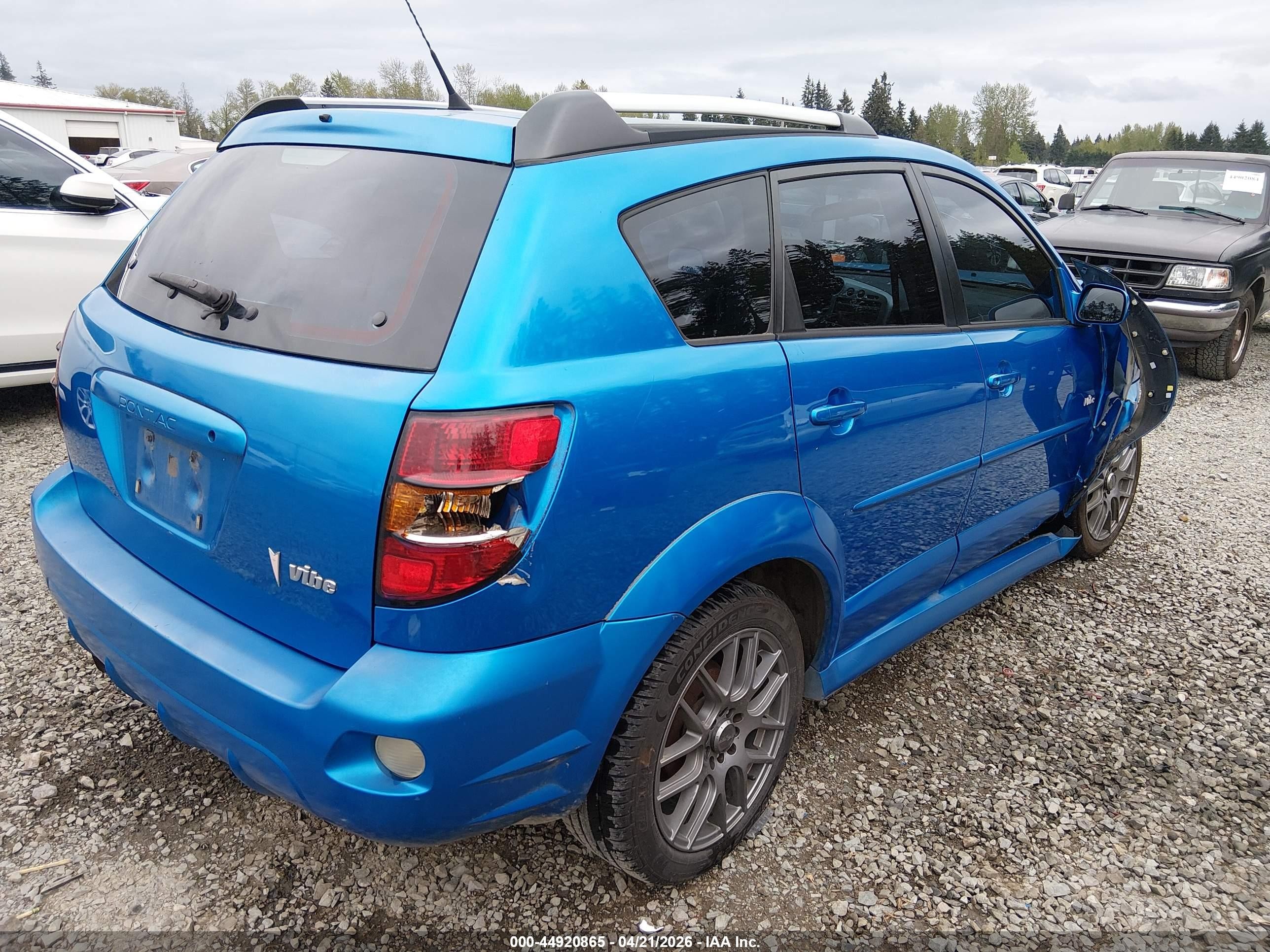 2007 Pontiac Vibe Blue vin: 5Y2SL65807Z410952