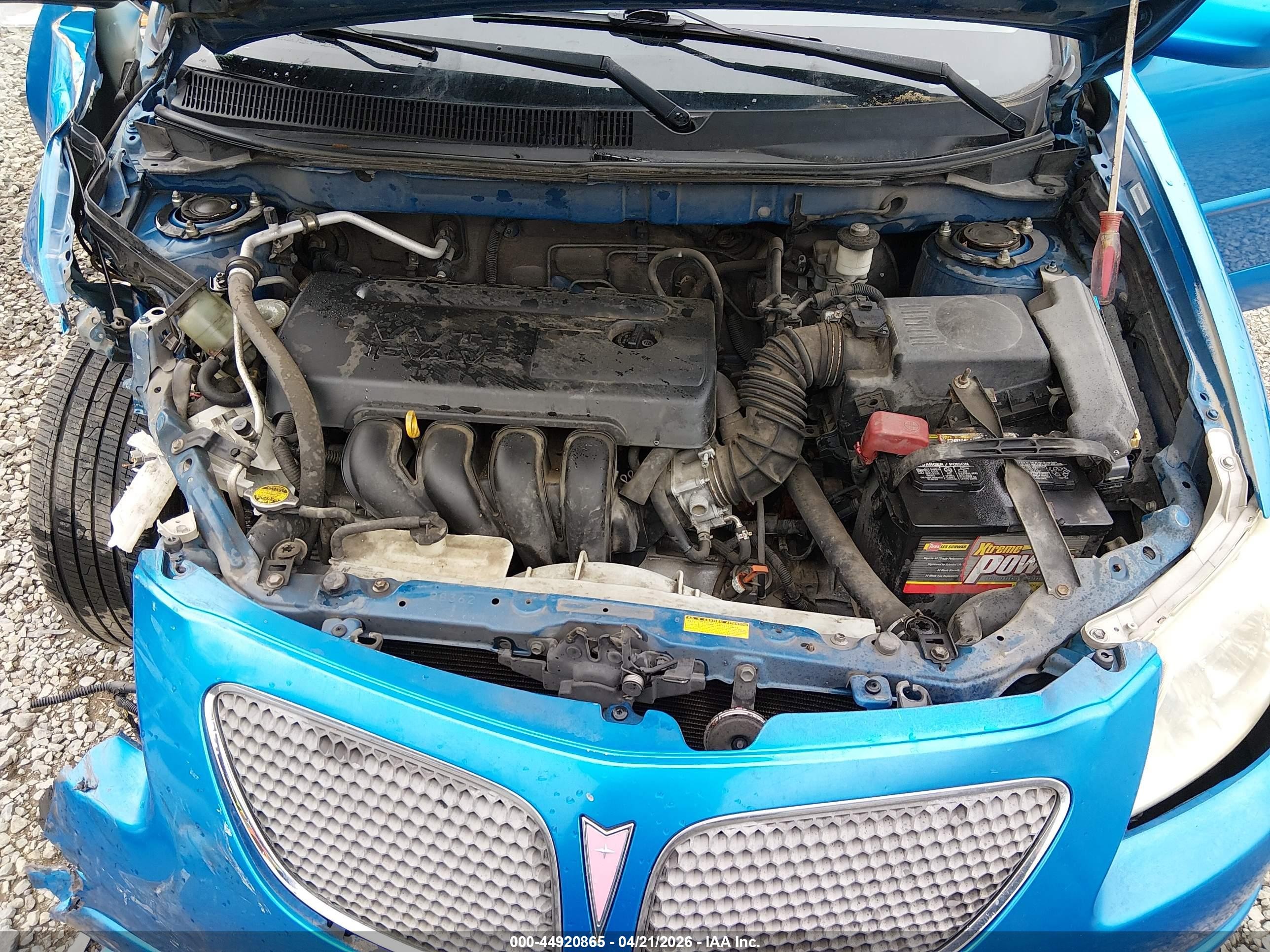 2007 Pontiac Vibe Blue vin: 5Y2SL65807Z410952