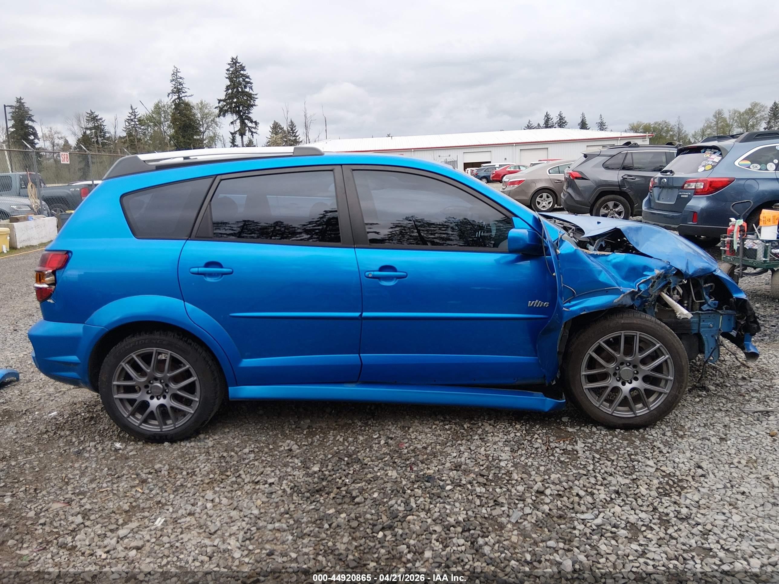 2007 Pontiac Vibe Blue vin: 5Y2SL65807Z410952
