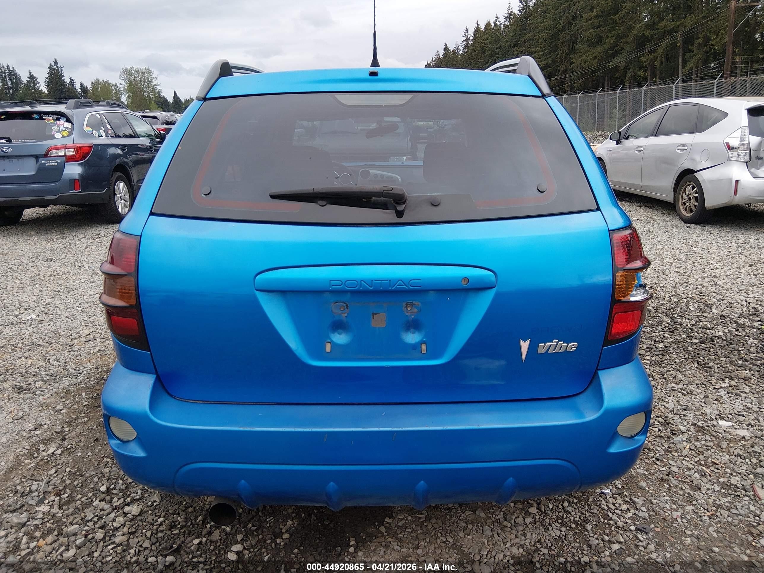 2007 Pontiac Vibe Blue vin: 5Y2SL65807Z410952
