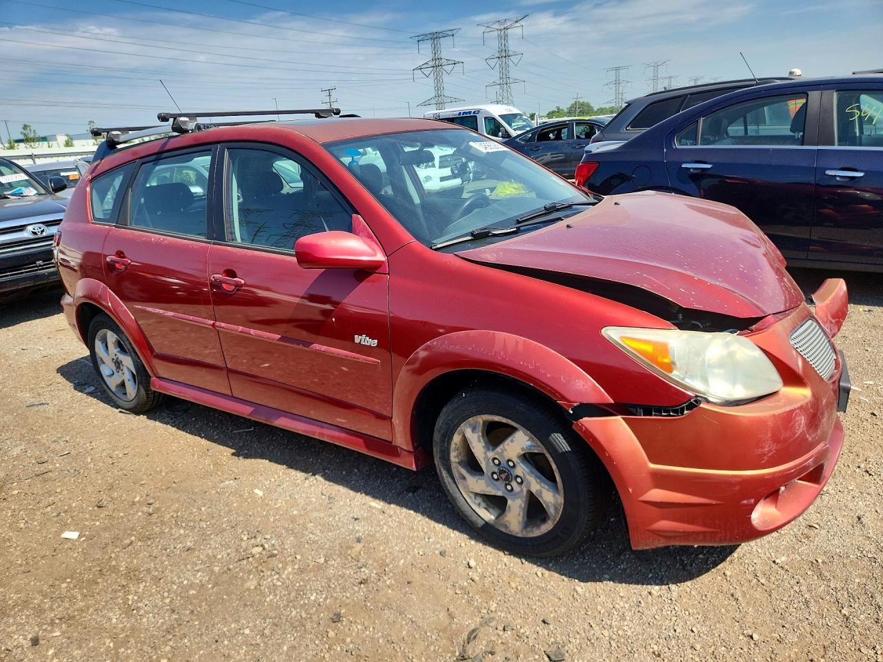 2007 Pontiac Vibe Red vin: 5Y2SL65807Z438542