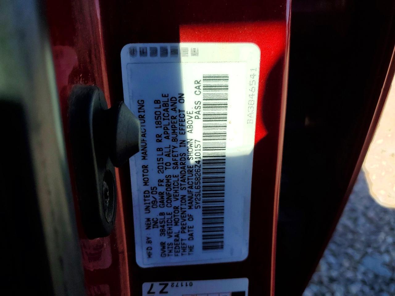 2006 Pontiac Vibe Maroon vin: 5Y2SL65826Z410157