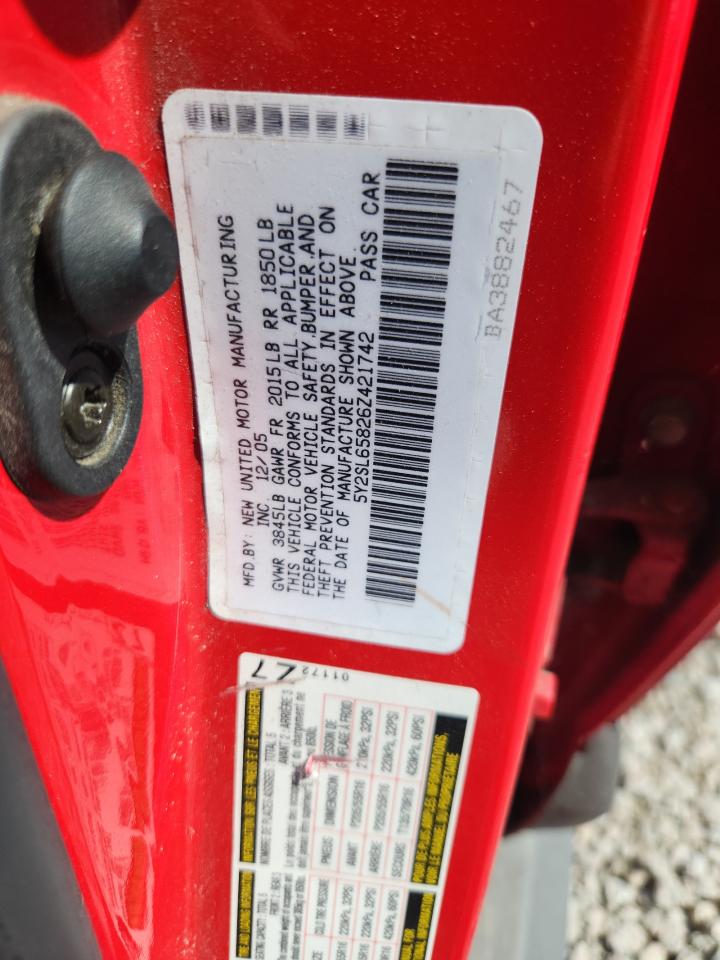 2006 Pontiac Vibe Red vin: 5Y2SL65826Z421742