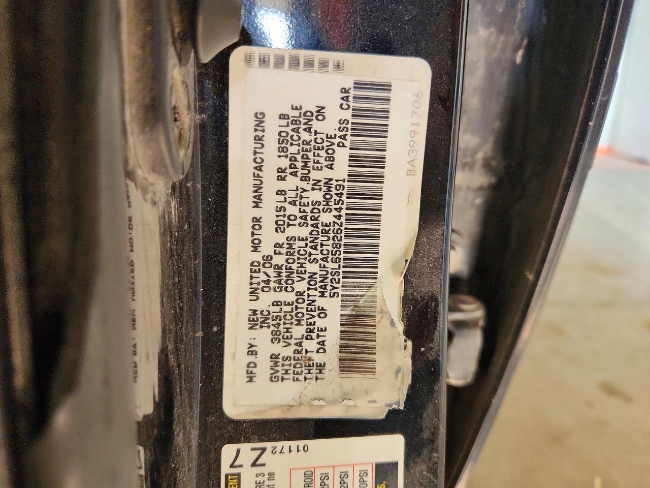 2006 Pontiac Vibe Black vin: 5Y2SL65826Z445491