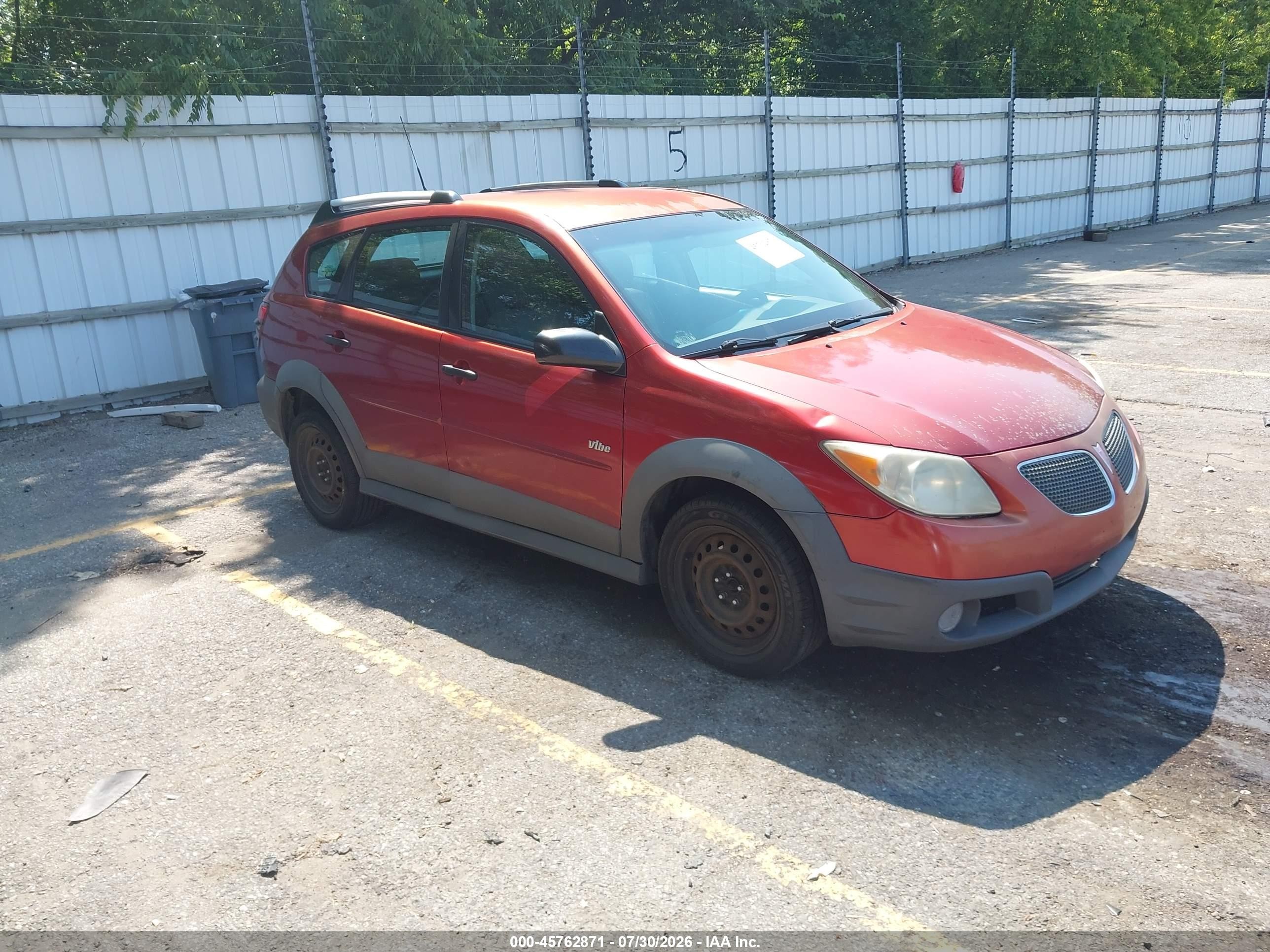 2007 Pontiac Vibe   Red vin: 5Y2SL65837Z413201