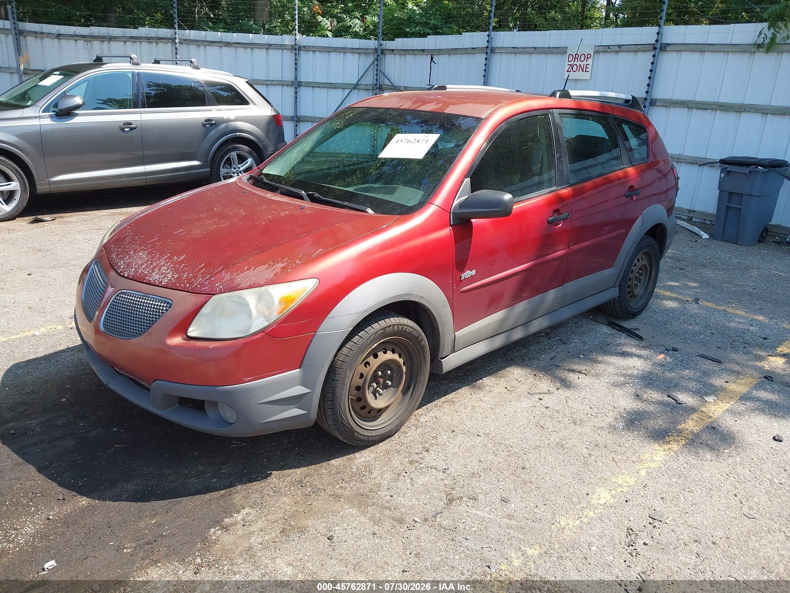2007 Pontiac Vibe   Красный vin: 5Y2SL65837Z413201