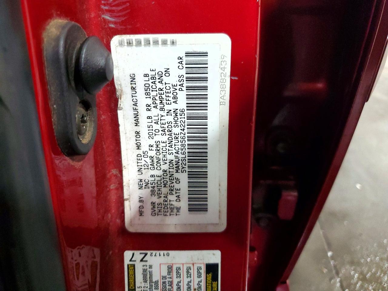 2006 Pontiac Vibe Бордовый vin: 5Y2SL65856Z422156