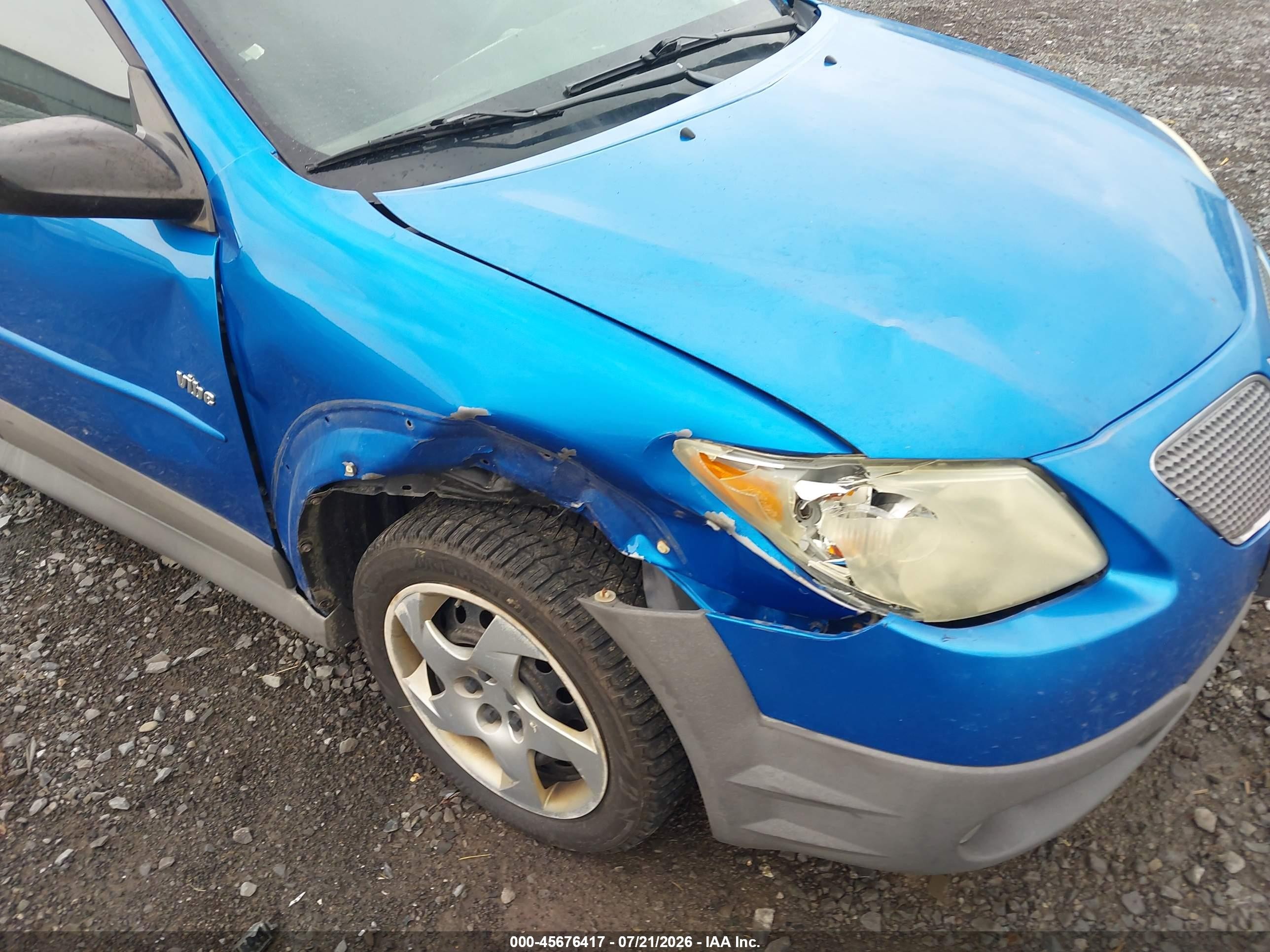2007 Pontiac Vibe   Blue vin: 5Y2SL65857Z400157