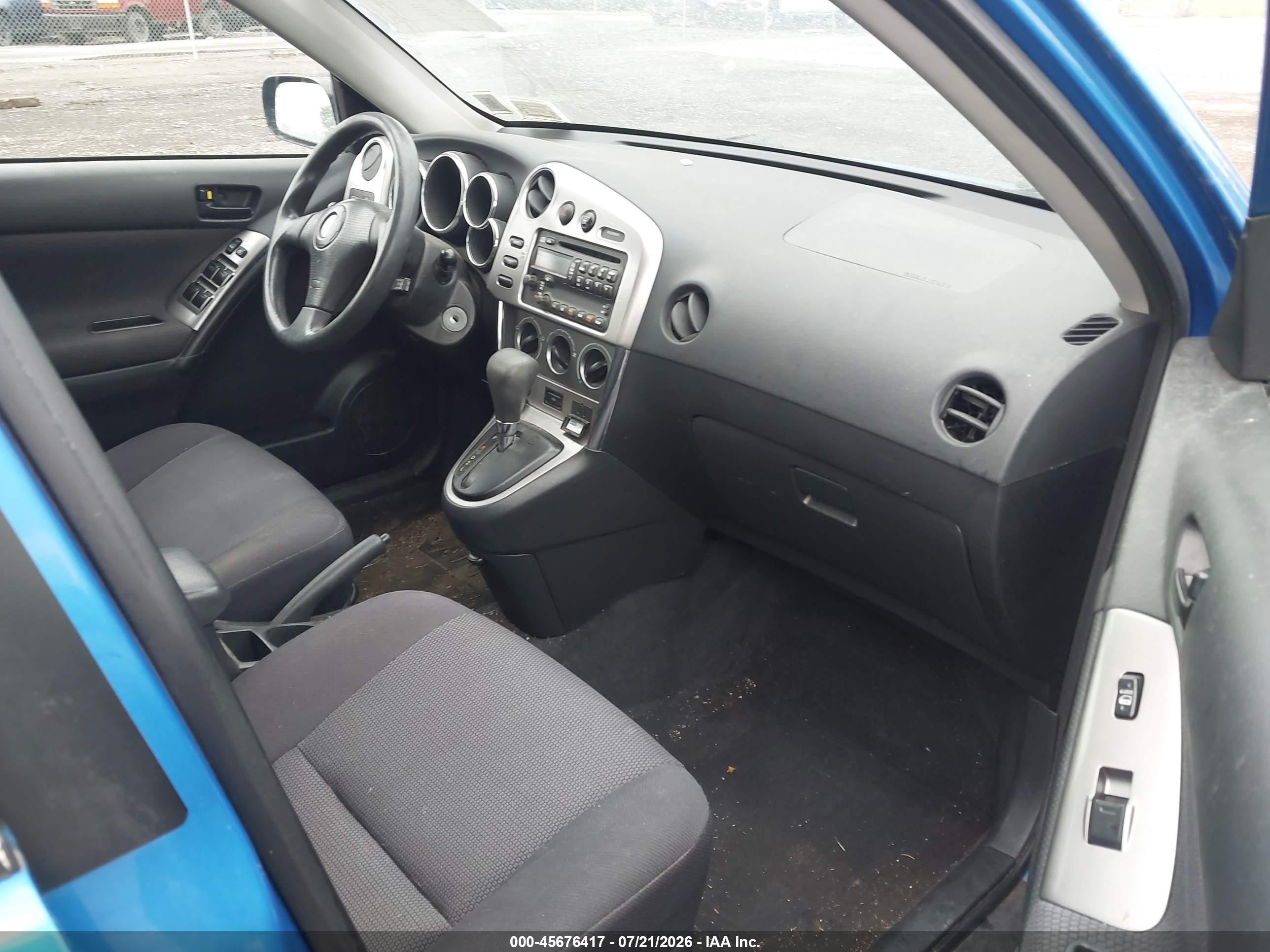 2007 Pontiac Vibe   Blue vin: 5Y2SL65857Z400157