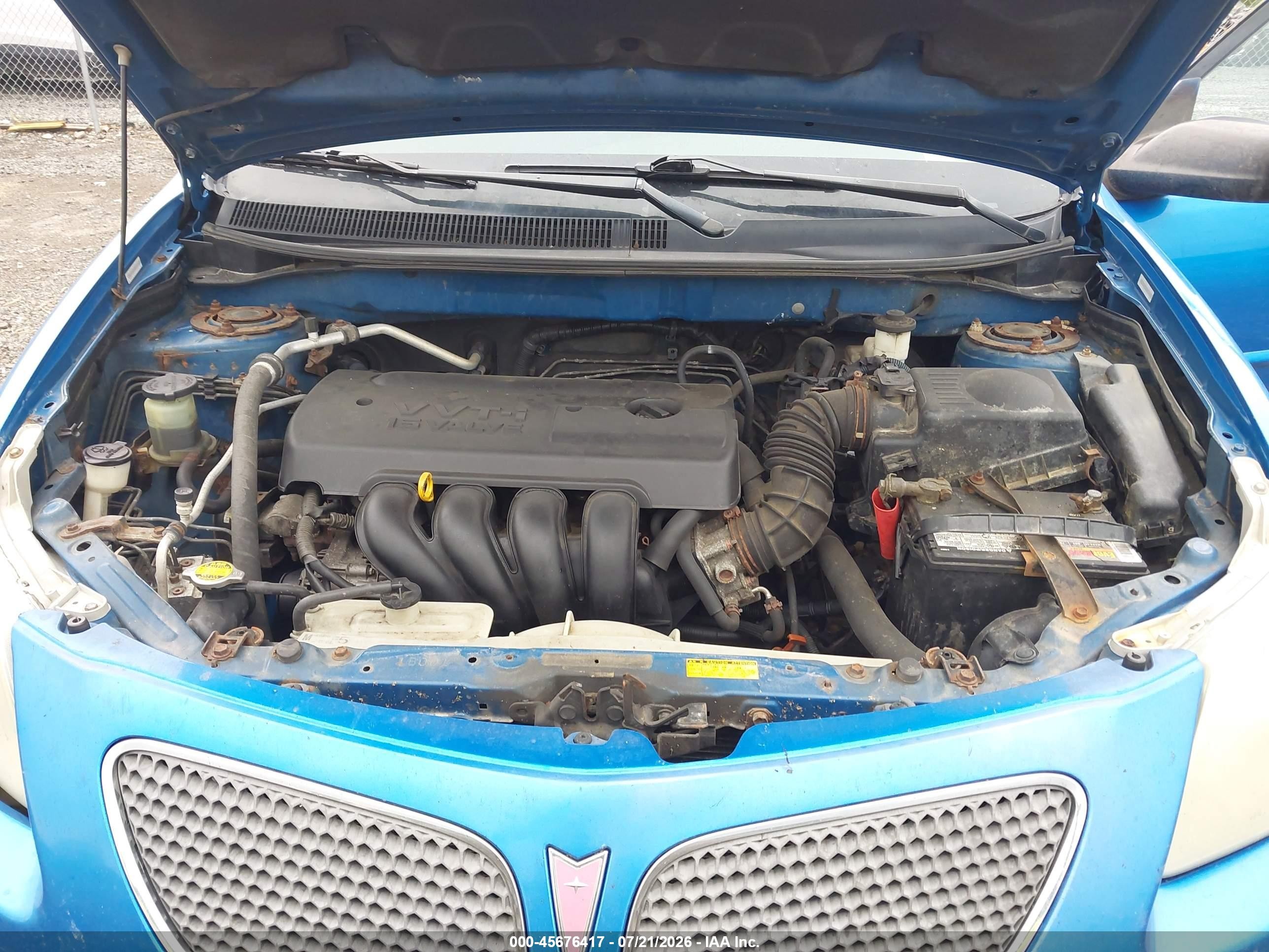 2007 Pontiac Vibe   Blue vin: 5Y2SL65857Z400157
