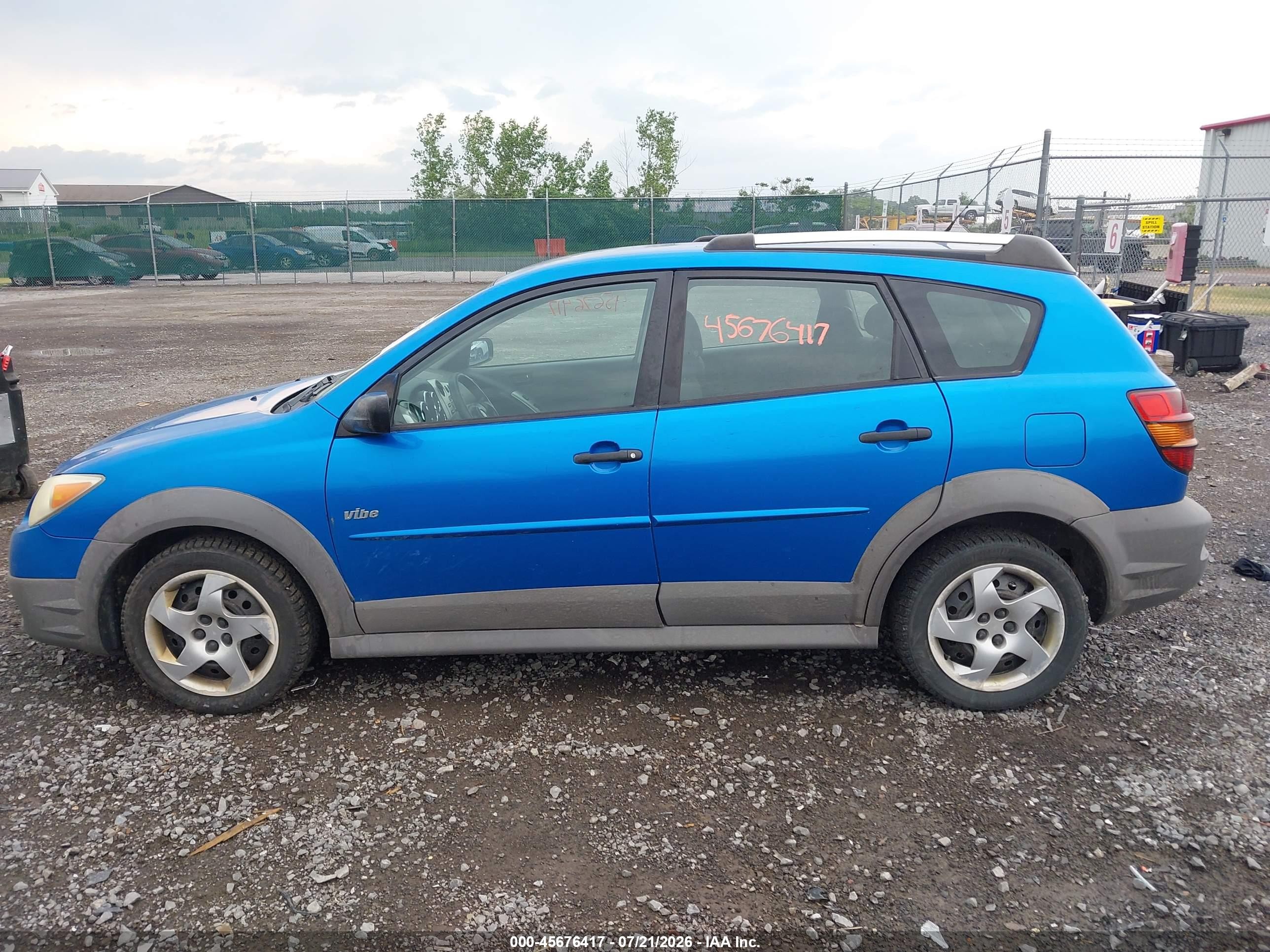 2007 Pontiac Vibe   Blue vin: 5Y2SL65857Z400157