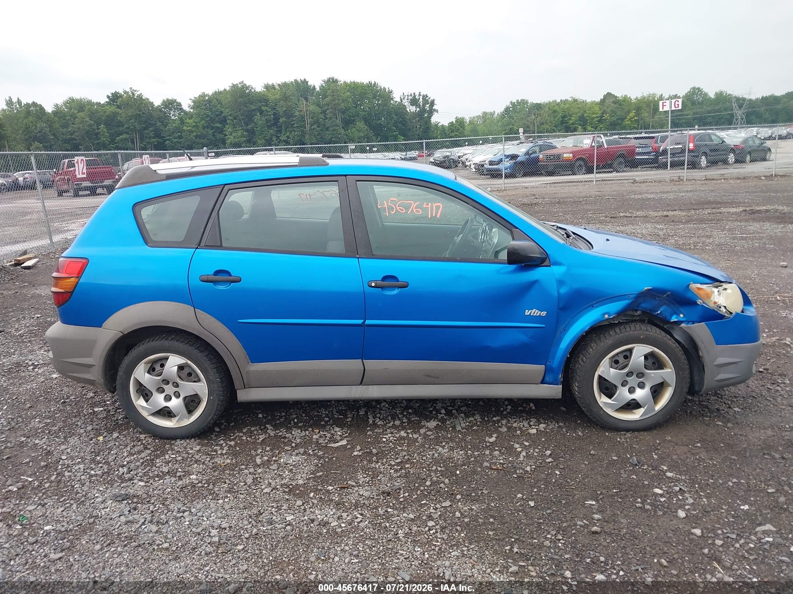 2007 Pontiac Vibe   Blue vin: 5Y2SL65857Z400157