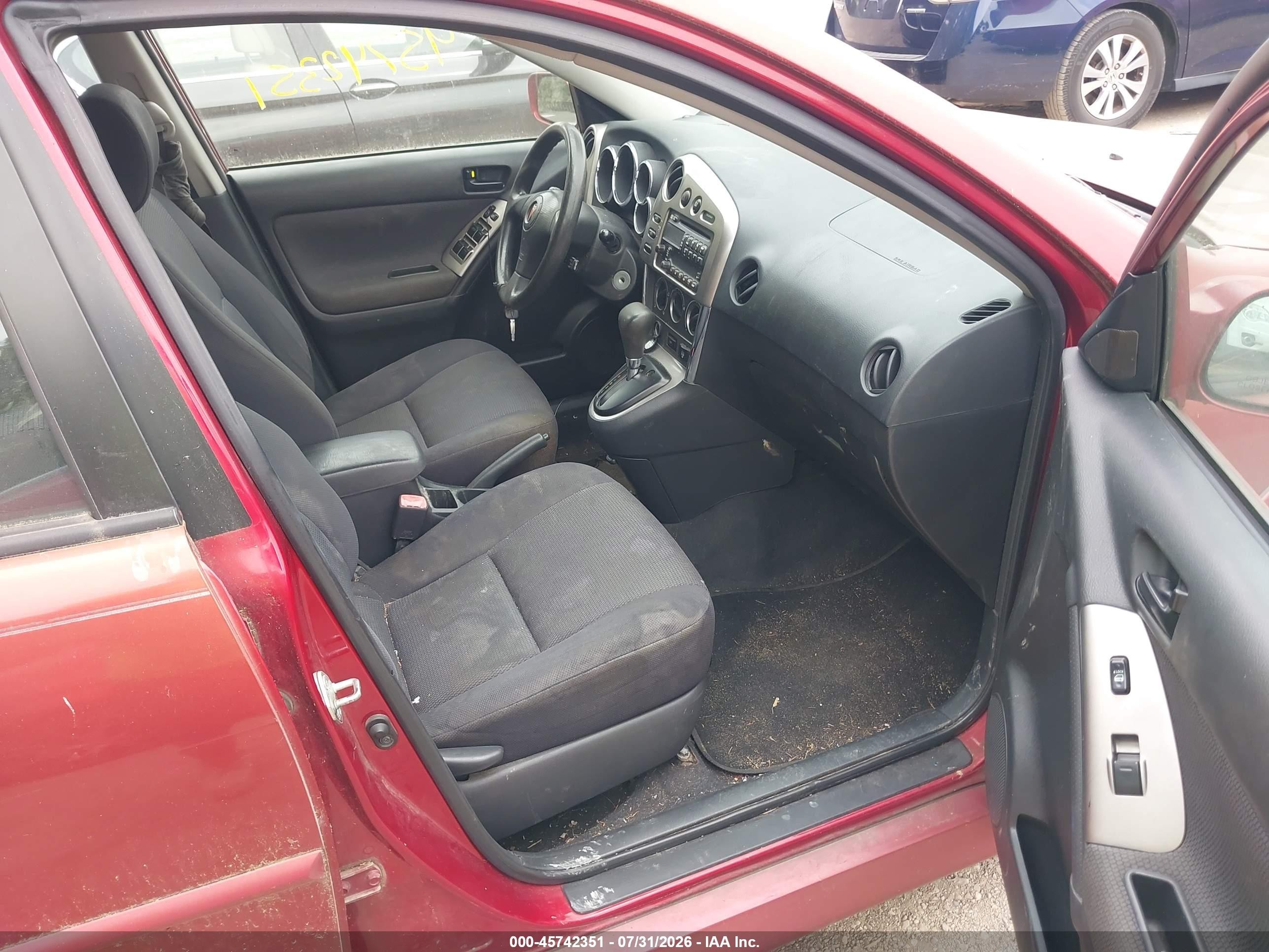 2007 Pontiac Vibe   Burgundy vin: 5Y2SL65857Z407609