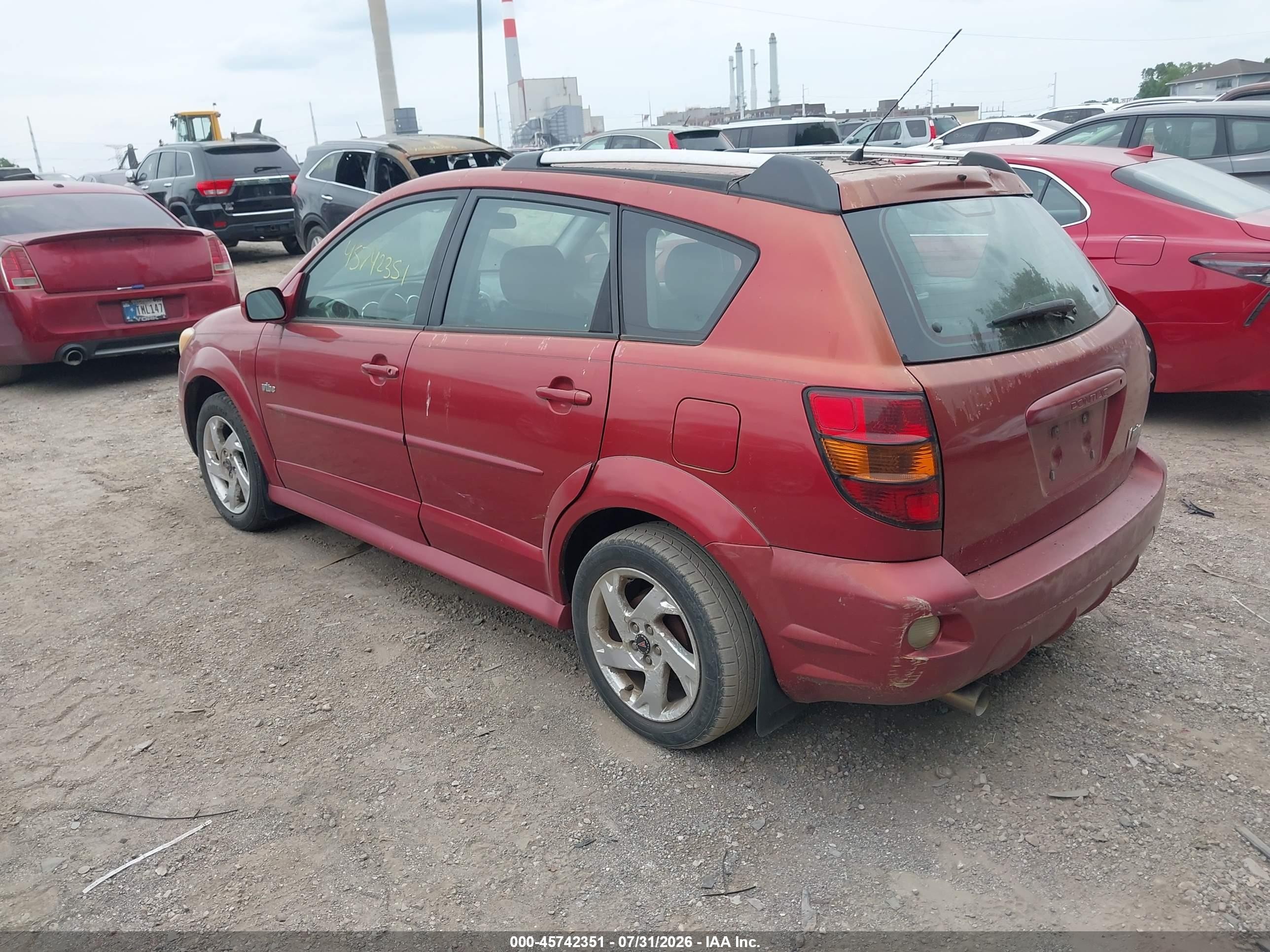 2007 Pontiac Vibe   Burgundy vin: 5Y2SL65857Z407609