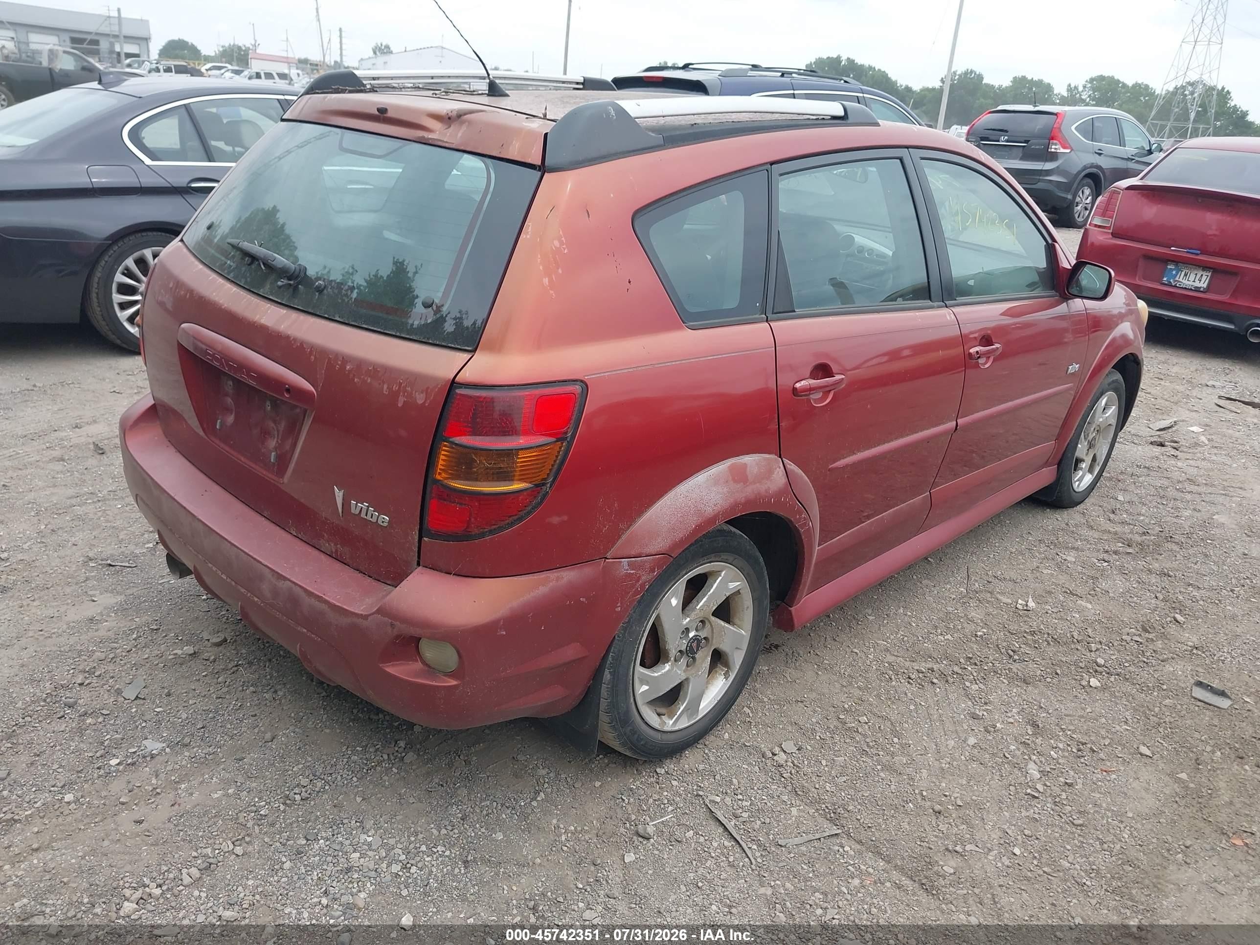 2007 Pontiac Vibe   Burgundy vin: 5Y2SL65857Z407609