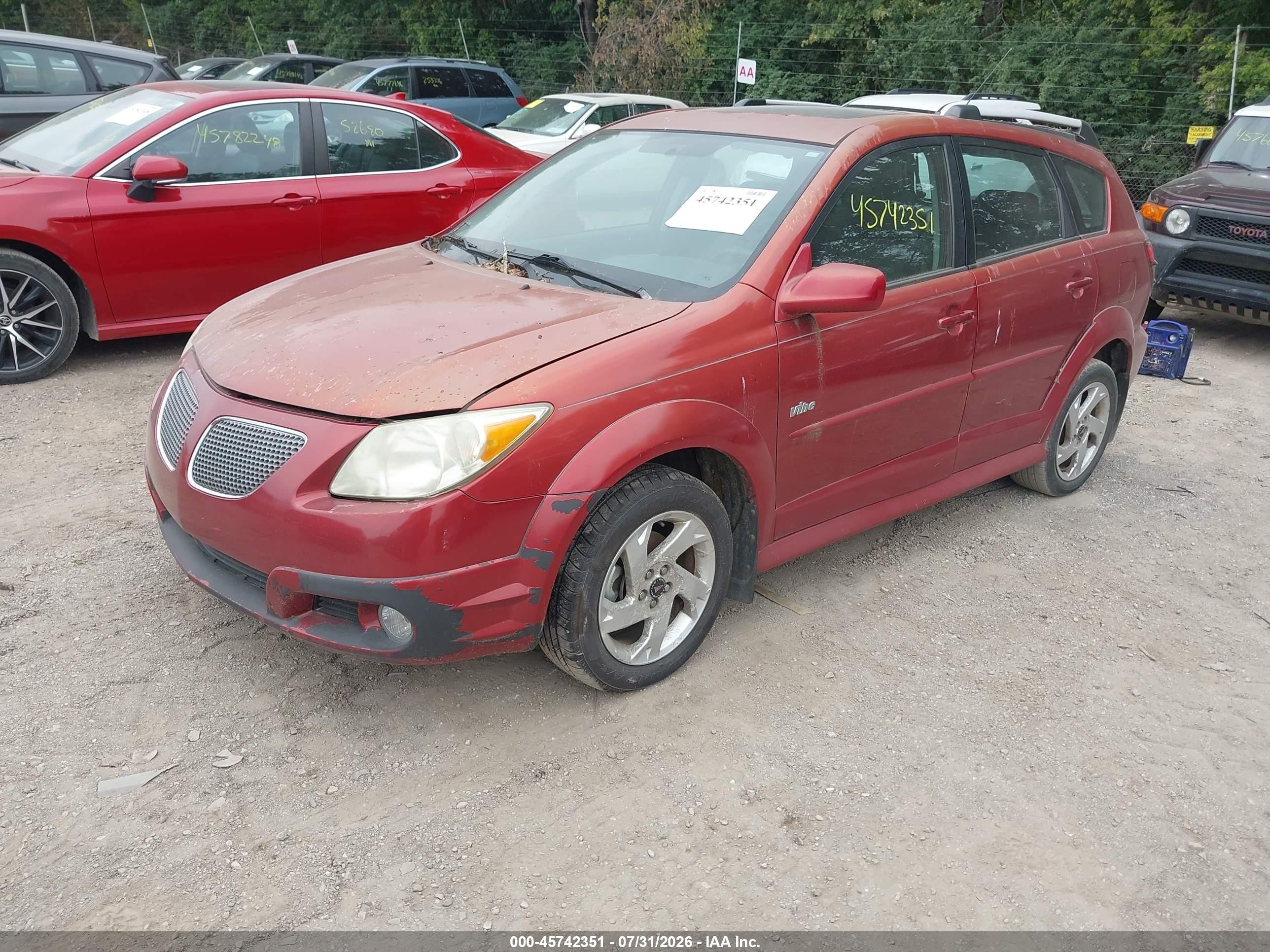 2007 Pontiac Vibe   Burgundy vin: 5Y2SL65857Z407609