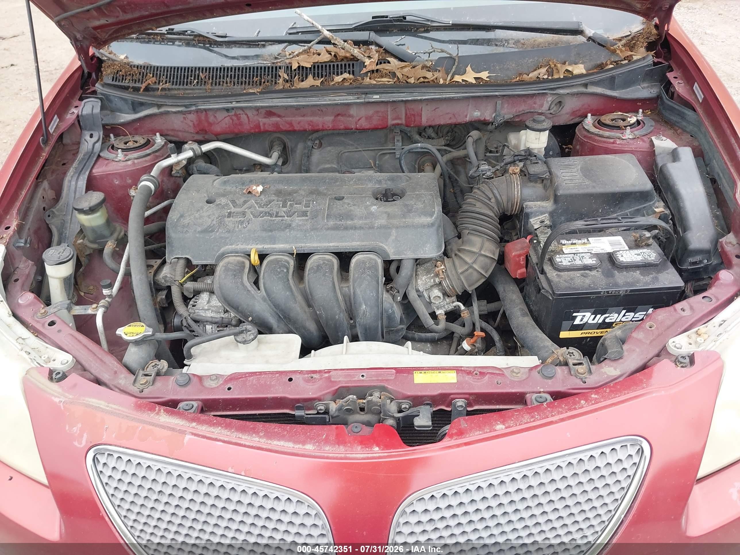 2007 Pontiac Vibe   Burgundy vin: 5Y2SL65857Z407609