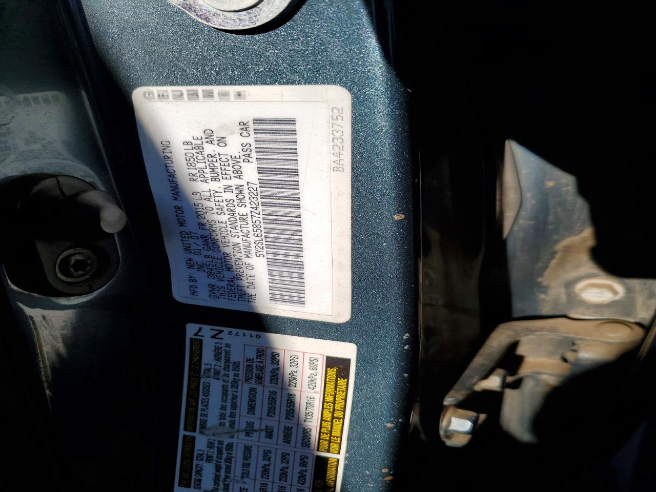 2007 Pontiac Vibe Gray vin: 5Y2SL65857Z423227