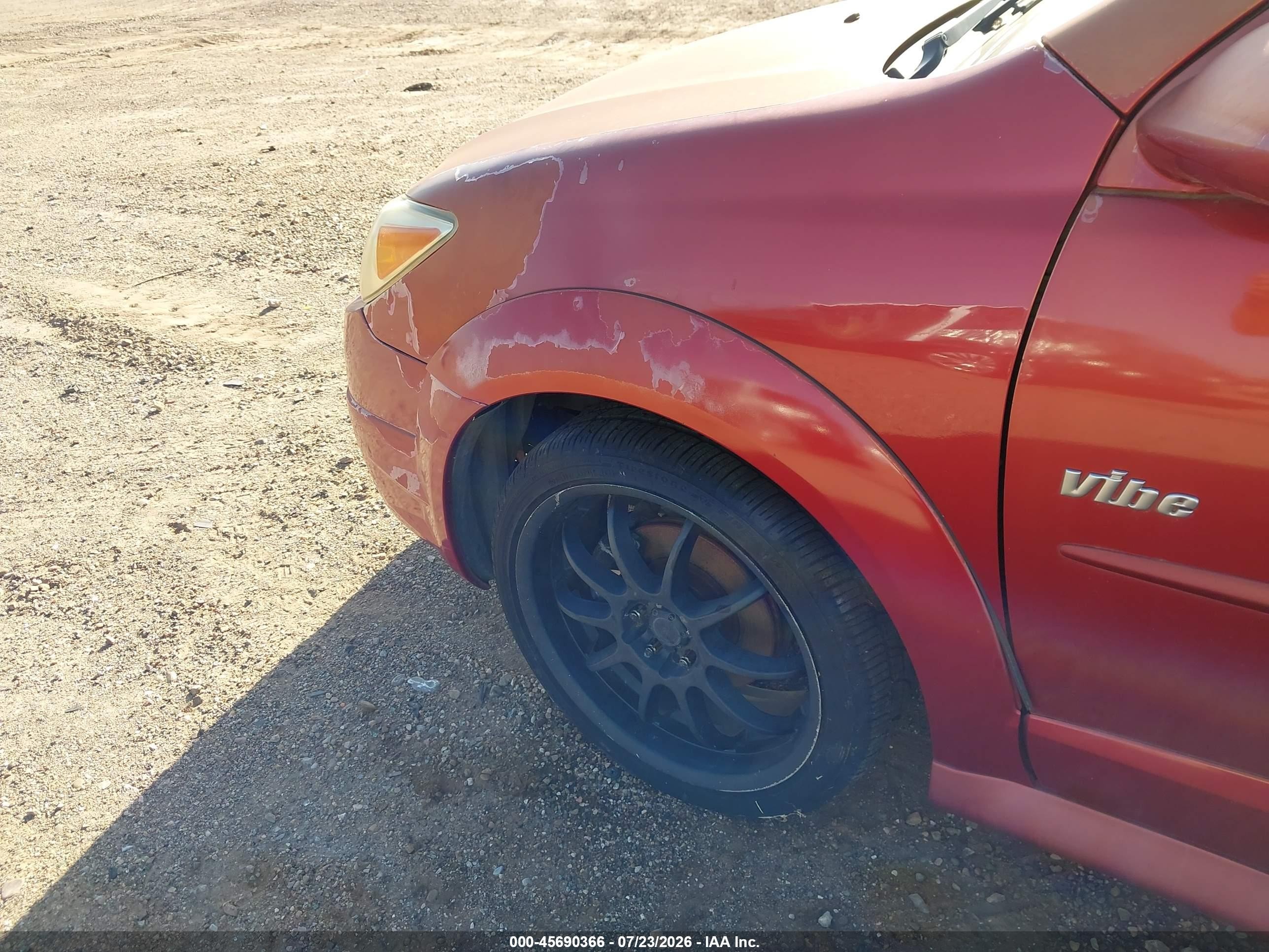 2006 Pontiac Vibe   Red vin: 5Y2SL65866Z427964