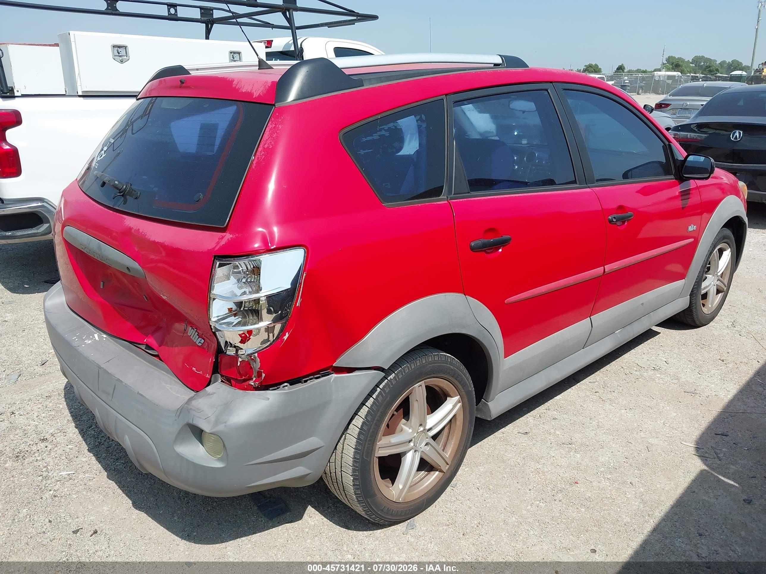 2006 Pontiac Vibe   Red vin: 5Y2SL65866Z436230