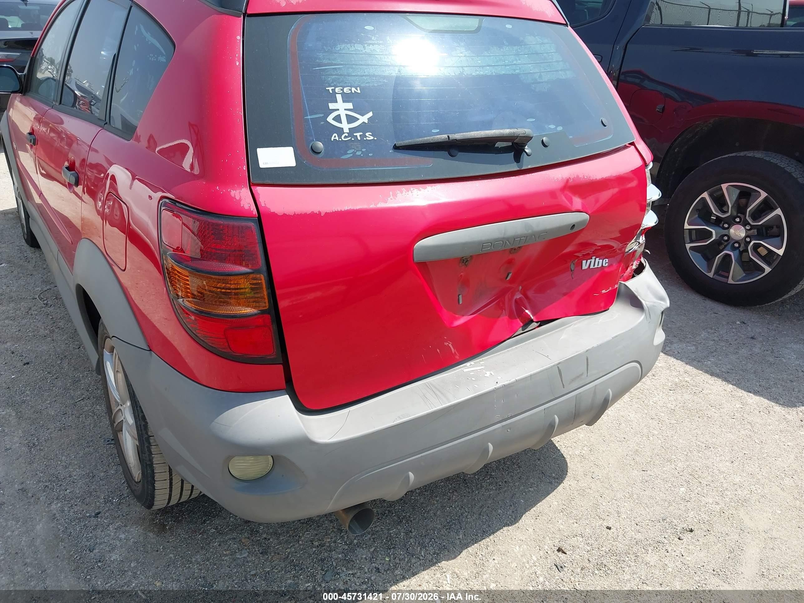 2006 Pontiac Vibe   Red vin: 5Y2SL65866Z436230