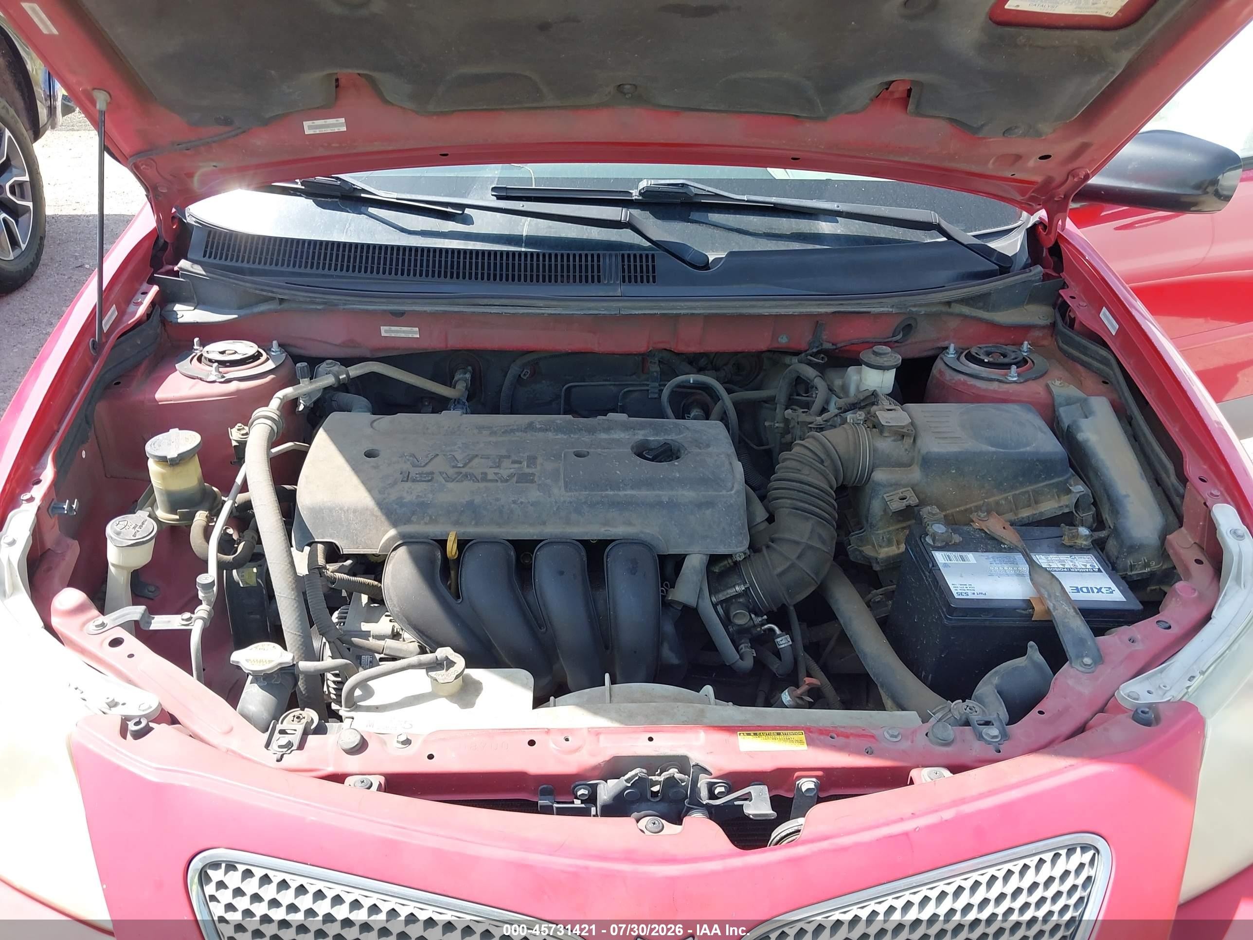 2006 Pontiac Vibe   Red vin: 5Y2SL65866Z436230