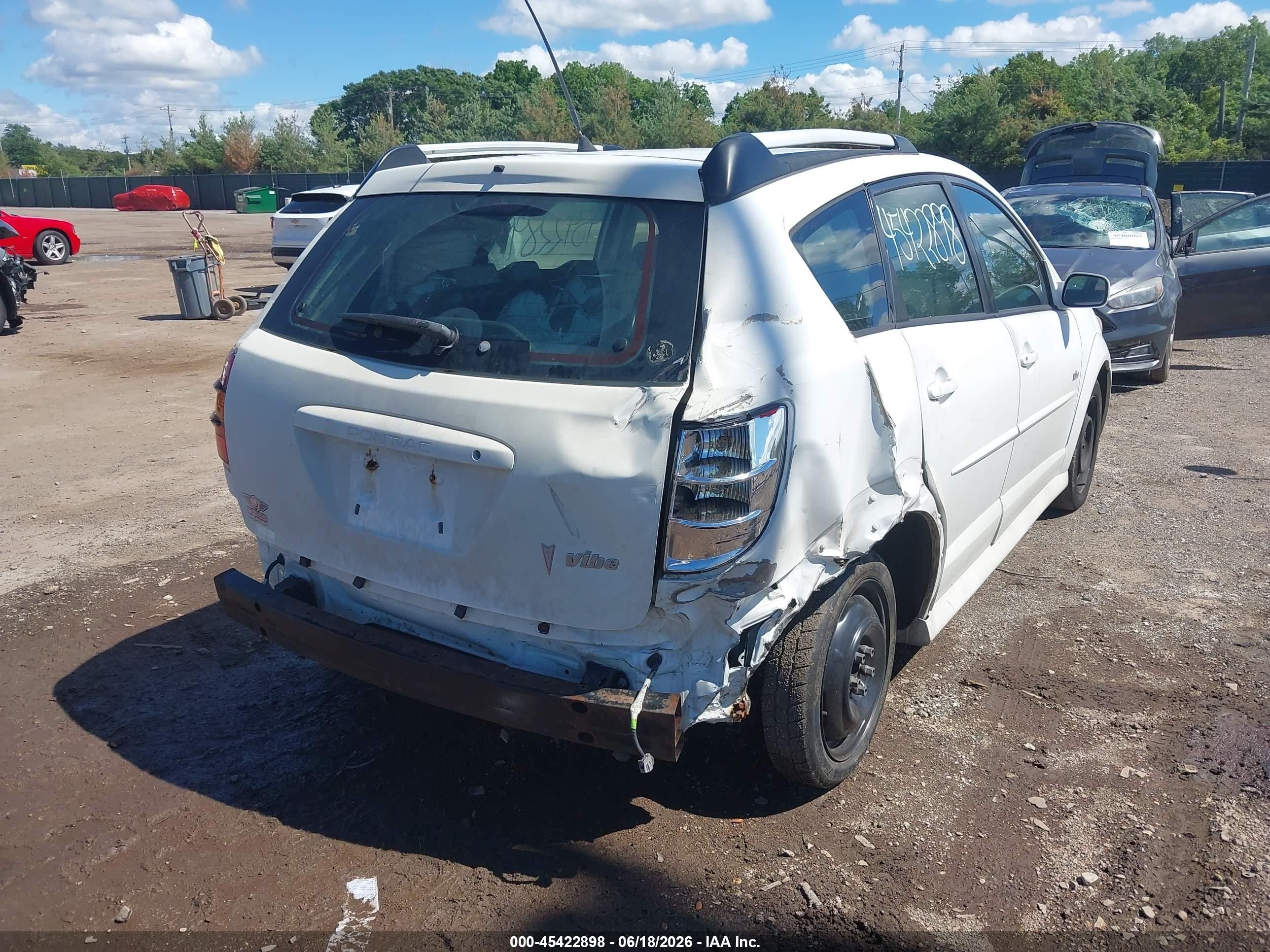2007 Pontiac Vibe   White vin: 5Y2SL65867Z407182