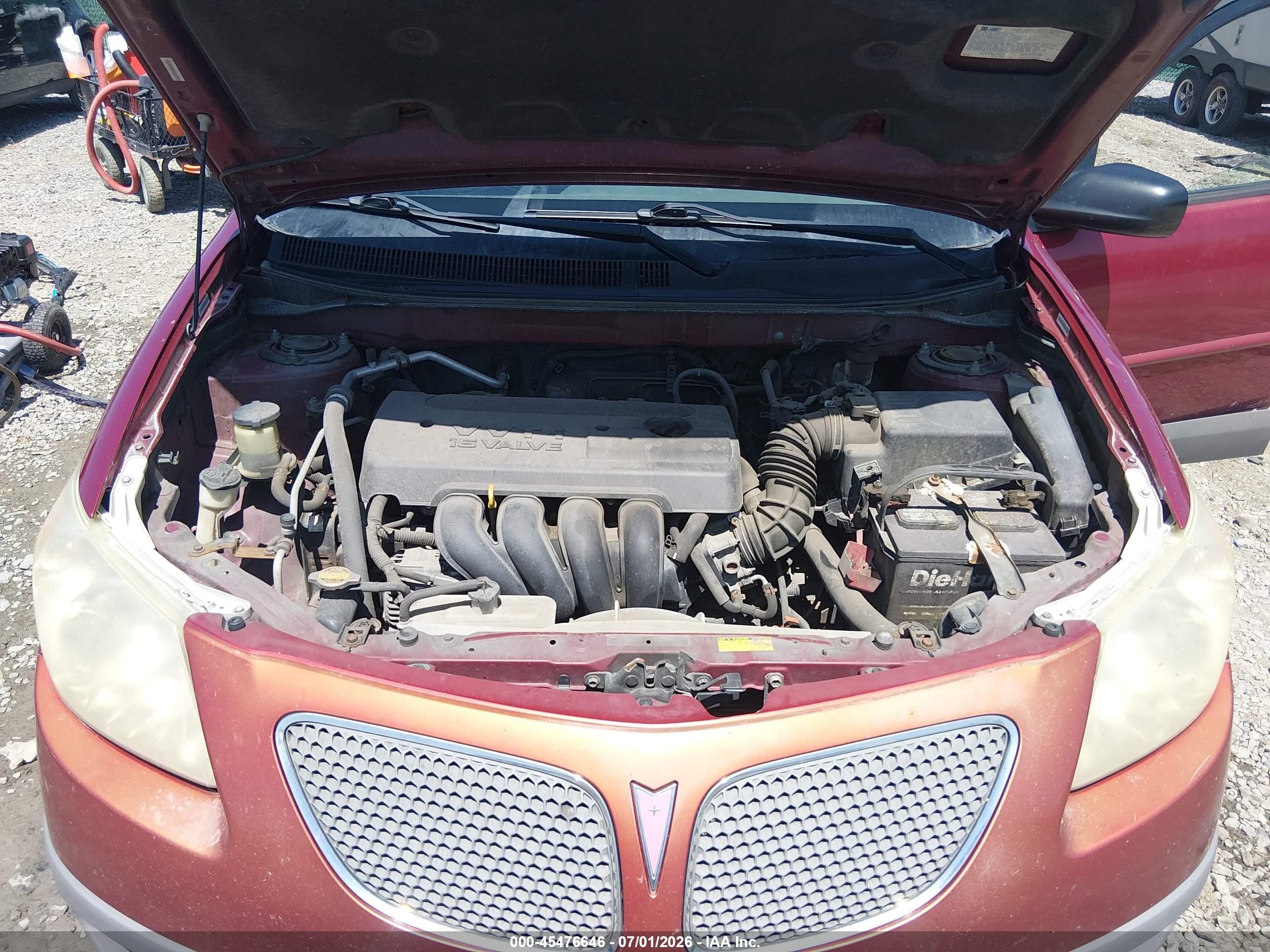 2006 Pontiac Vibe   Red vin: 5Y2SL65876Z412776