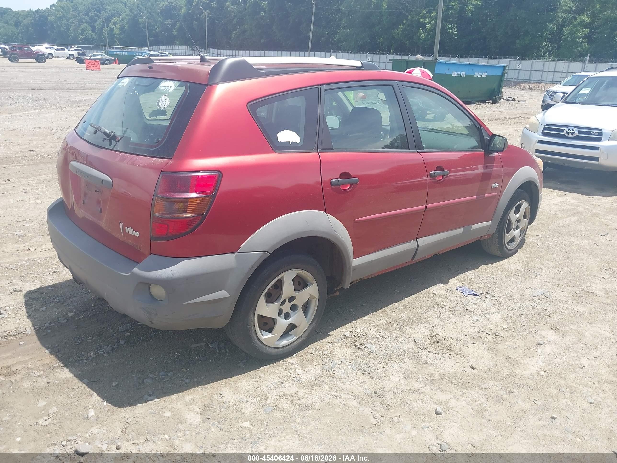 2008 Pontiac Vibe   Red vin: 5Y2SL65878Z414143