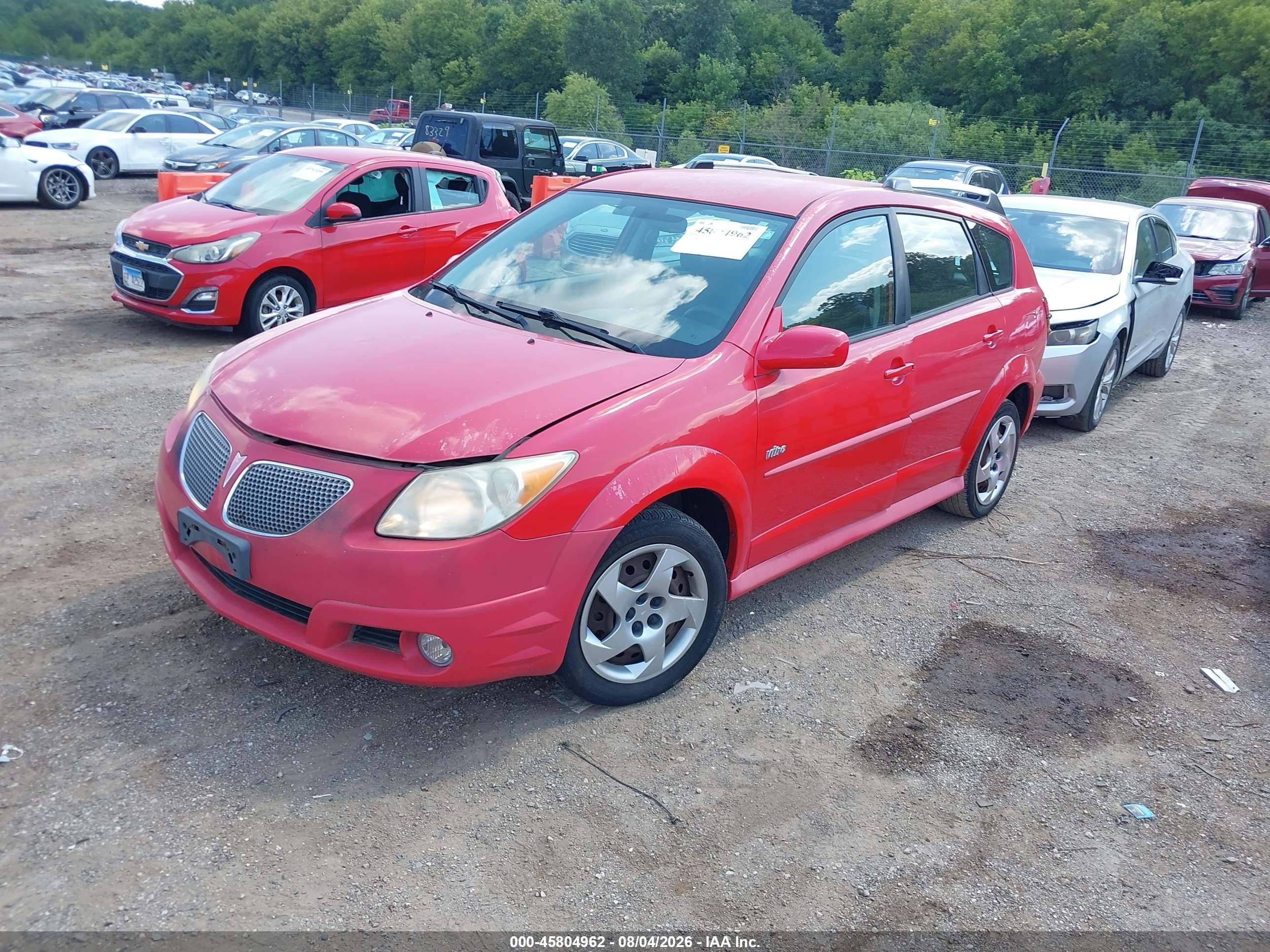 2006 Pontiac Vibe   Red vin: 5Y2SL65886Z445754