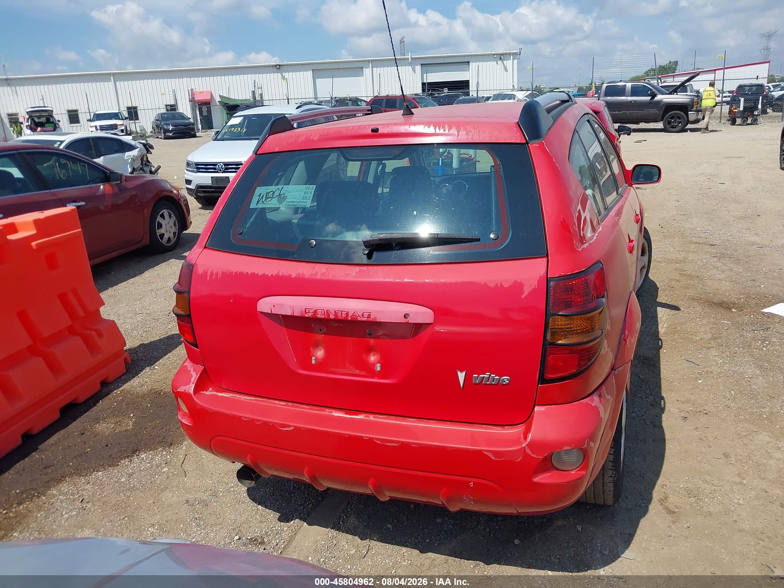 2006 Pontiac Vibe   Red vin: 5Y2SL65886Z445754