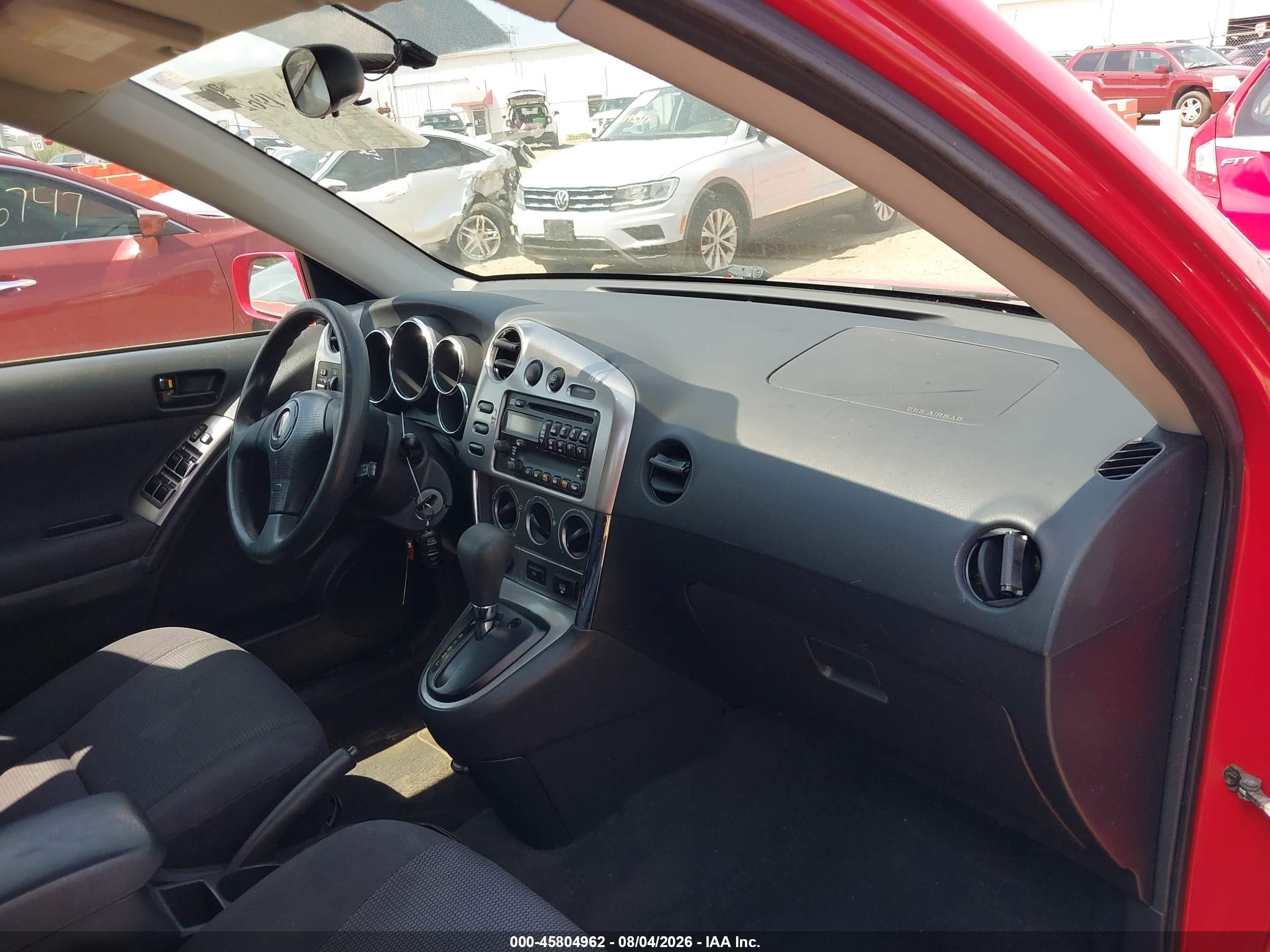 2006 Pontiac Vibe   Red vin: 5Y2SL65886Z445754