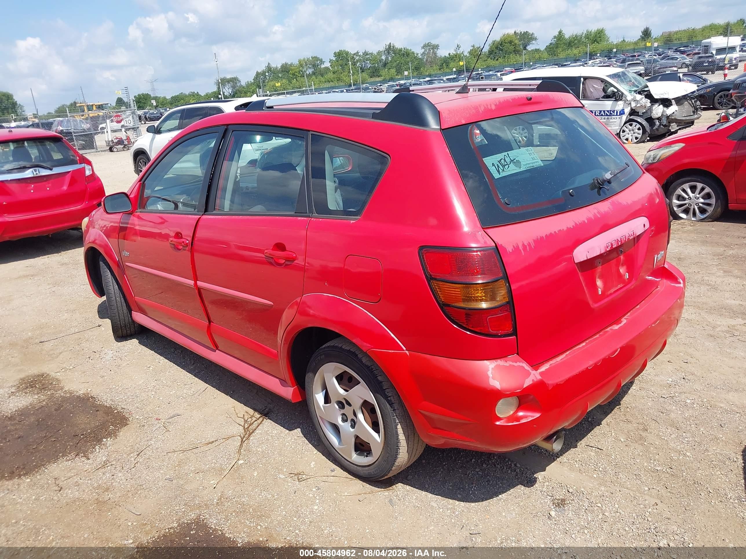 2006 Pontiac Vibe   Red vin: 5Y2SL65886Z445754