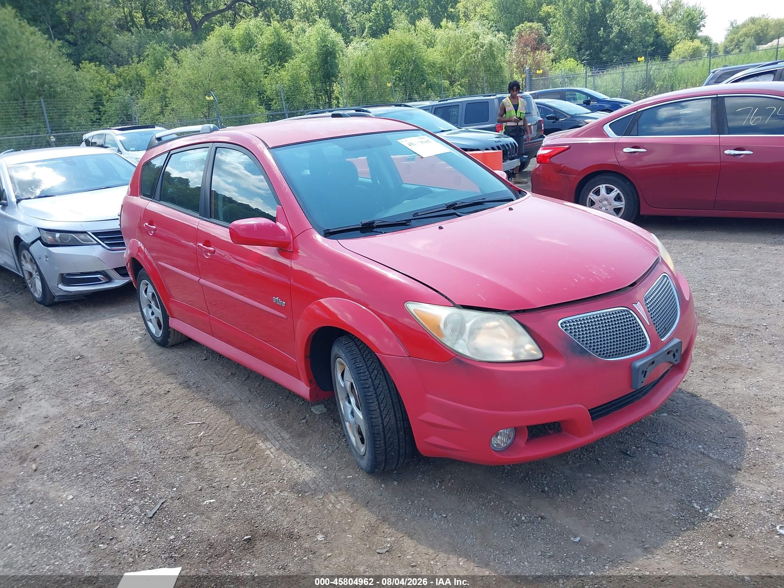 2006 Pontiac Vibe   Красный vin: 5Y2SL65886Z445754
