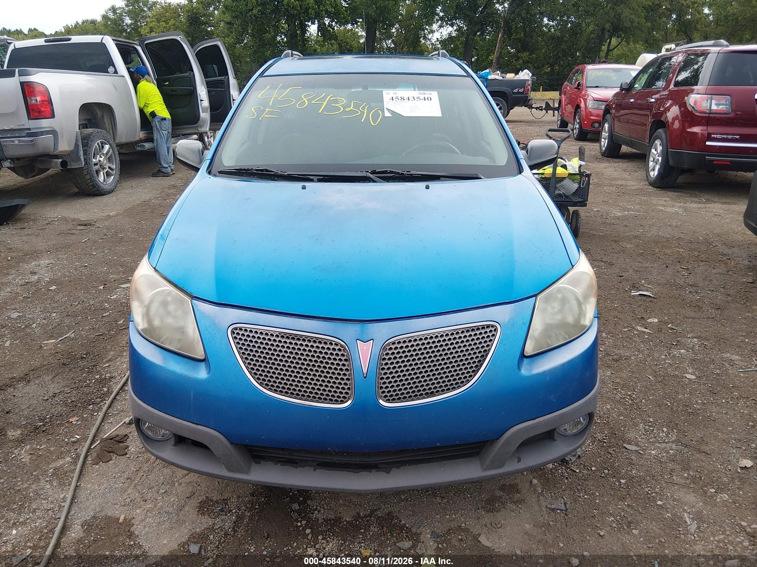 2007 Pontiac Vibe   Blue vin: 5Y2SL65887Z419852