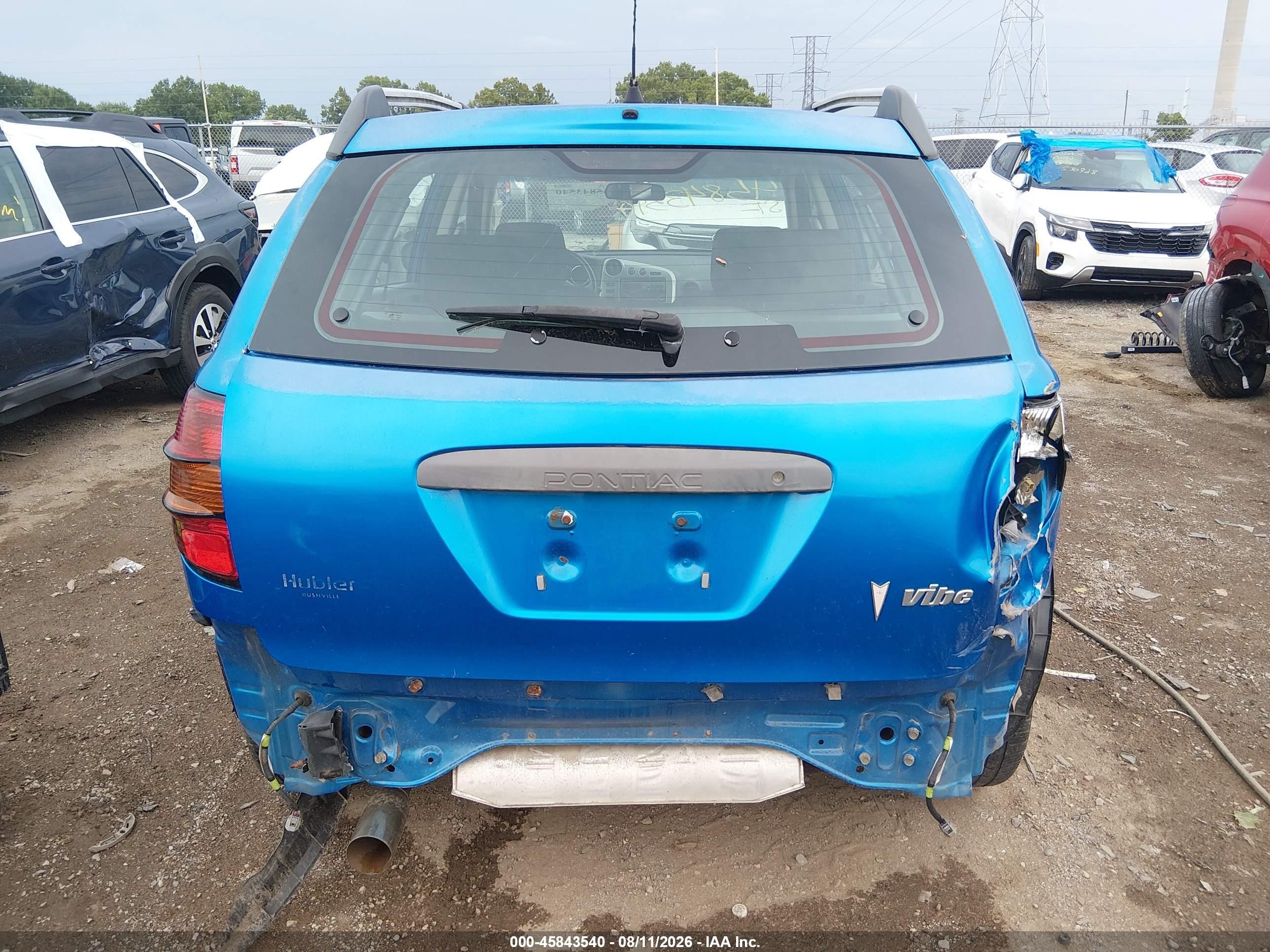 2007 Pontiac Vibe   Blue vin: 5Y2SL65887Z419852