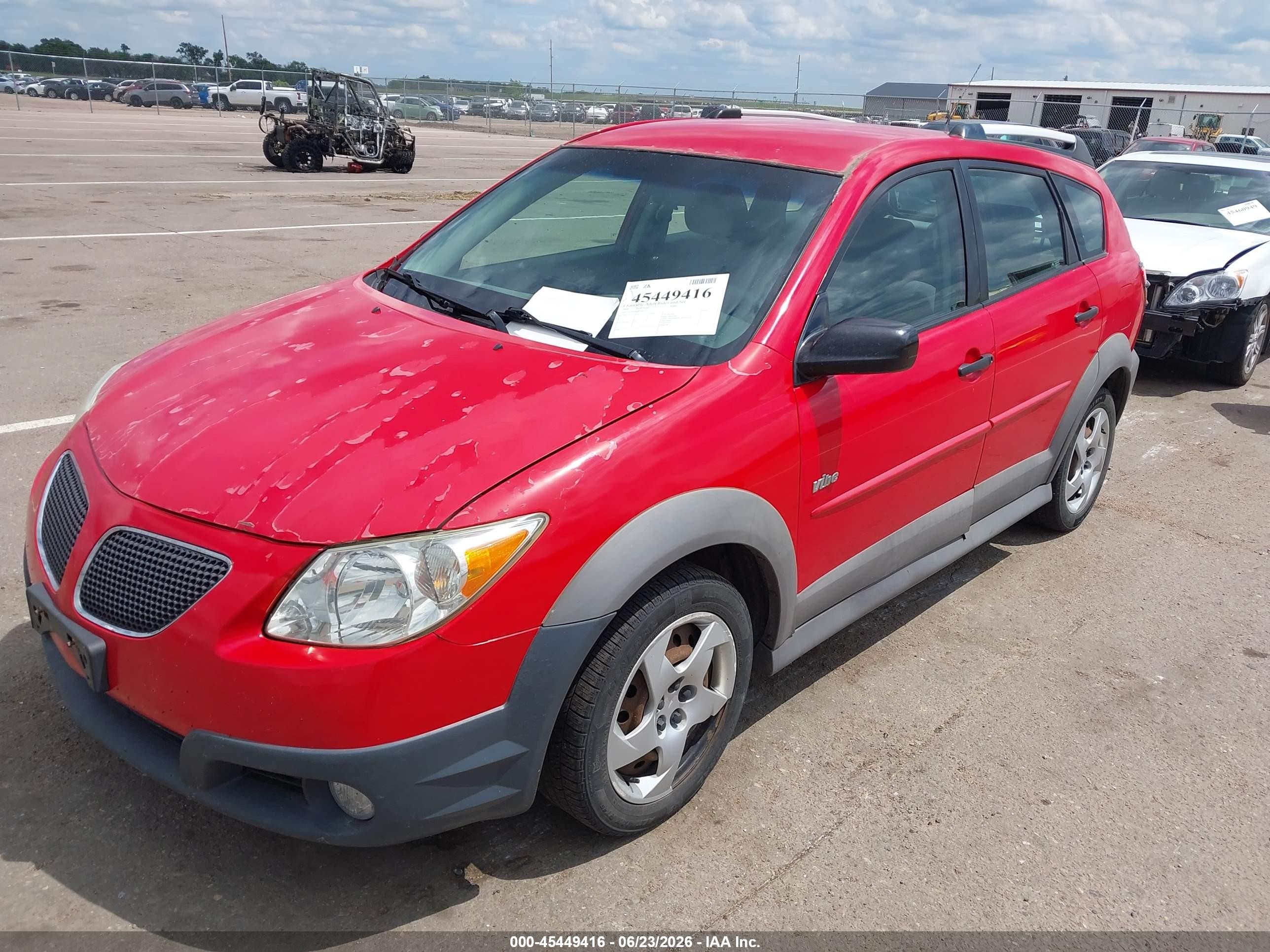 2006 Pontiac Vibe   Red vin: 5Y2SL65896Z462272