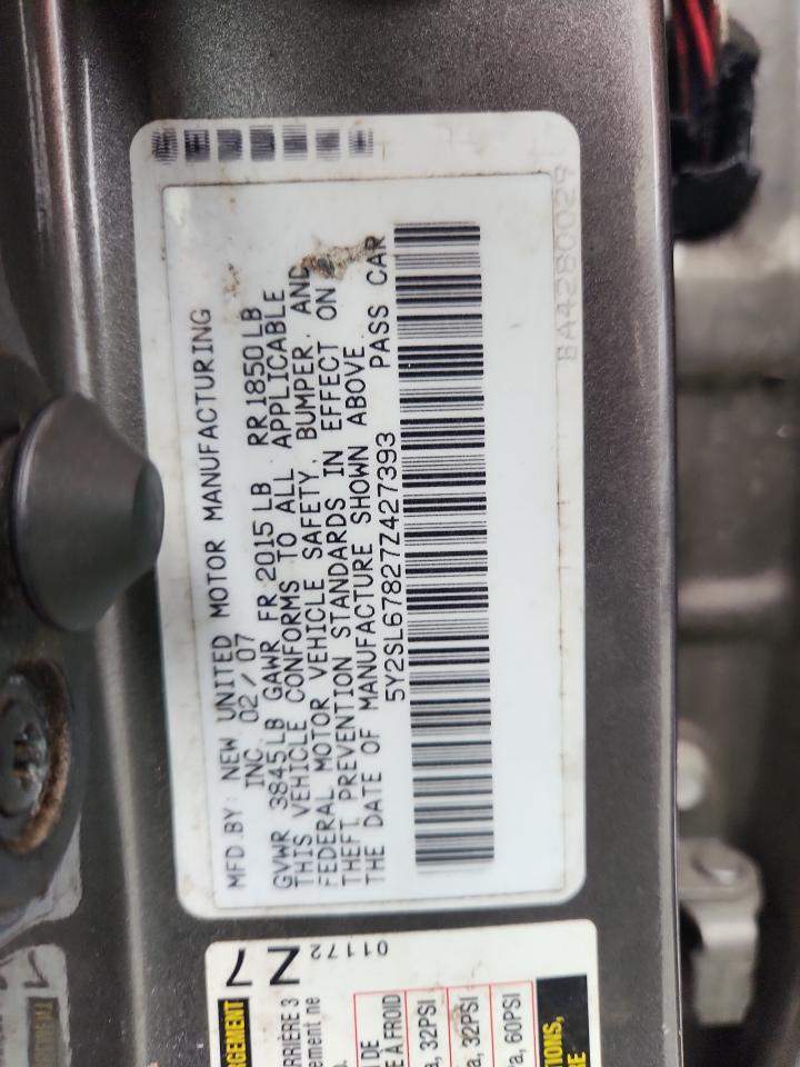 2007 Pontiac Vibe Серый vin: 5Y2SL67827Z427393