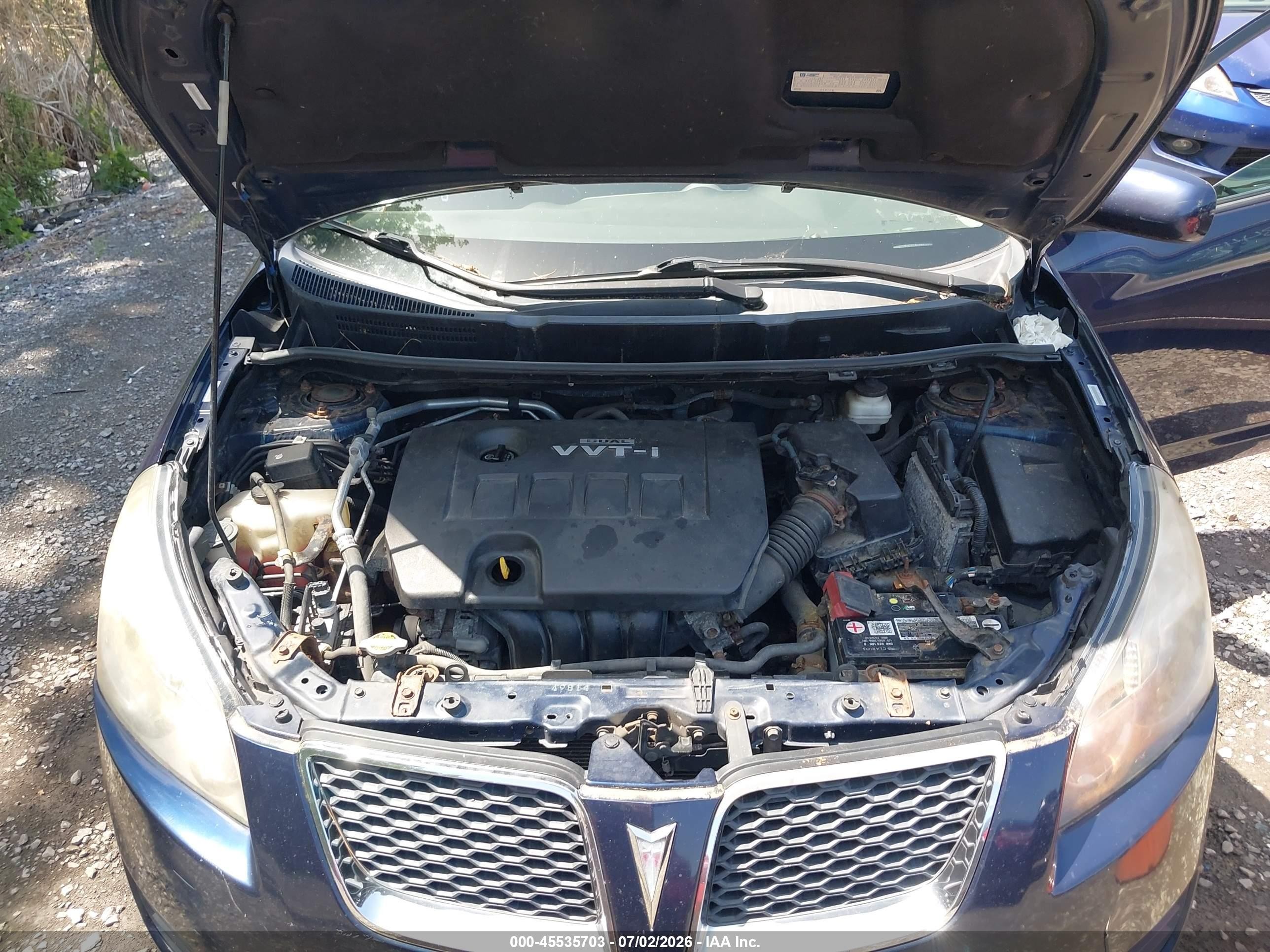 2010 Pontiac Vibe   Blue vin: 5Y2SL6E84AZ401792