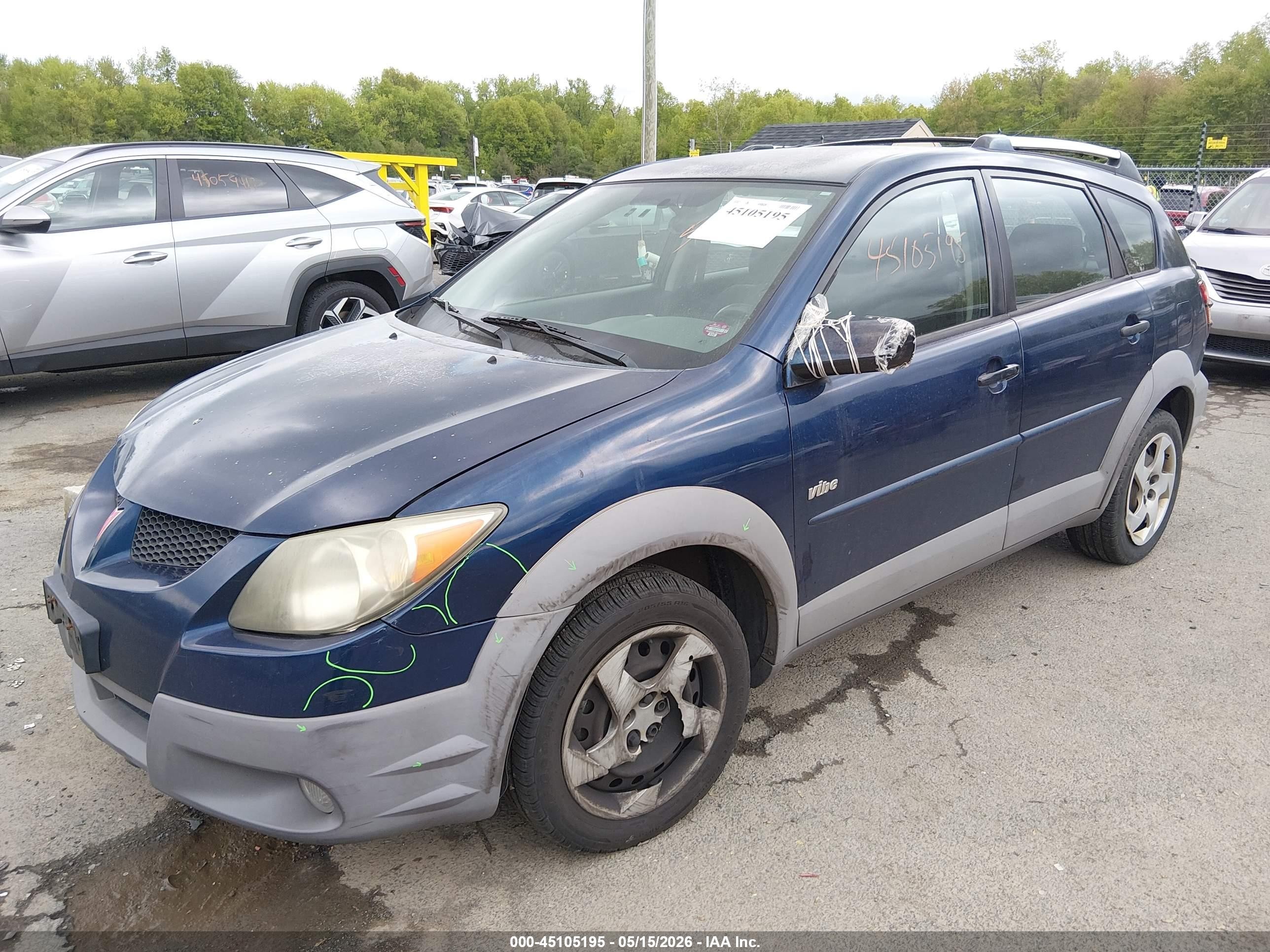 2003 Pontiac Vibe   Blue vin: 5Y2SM62853Z472343