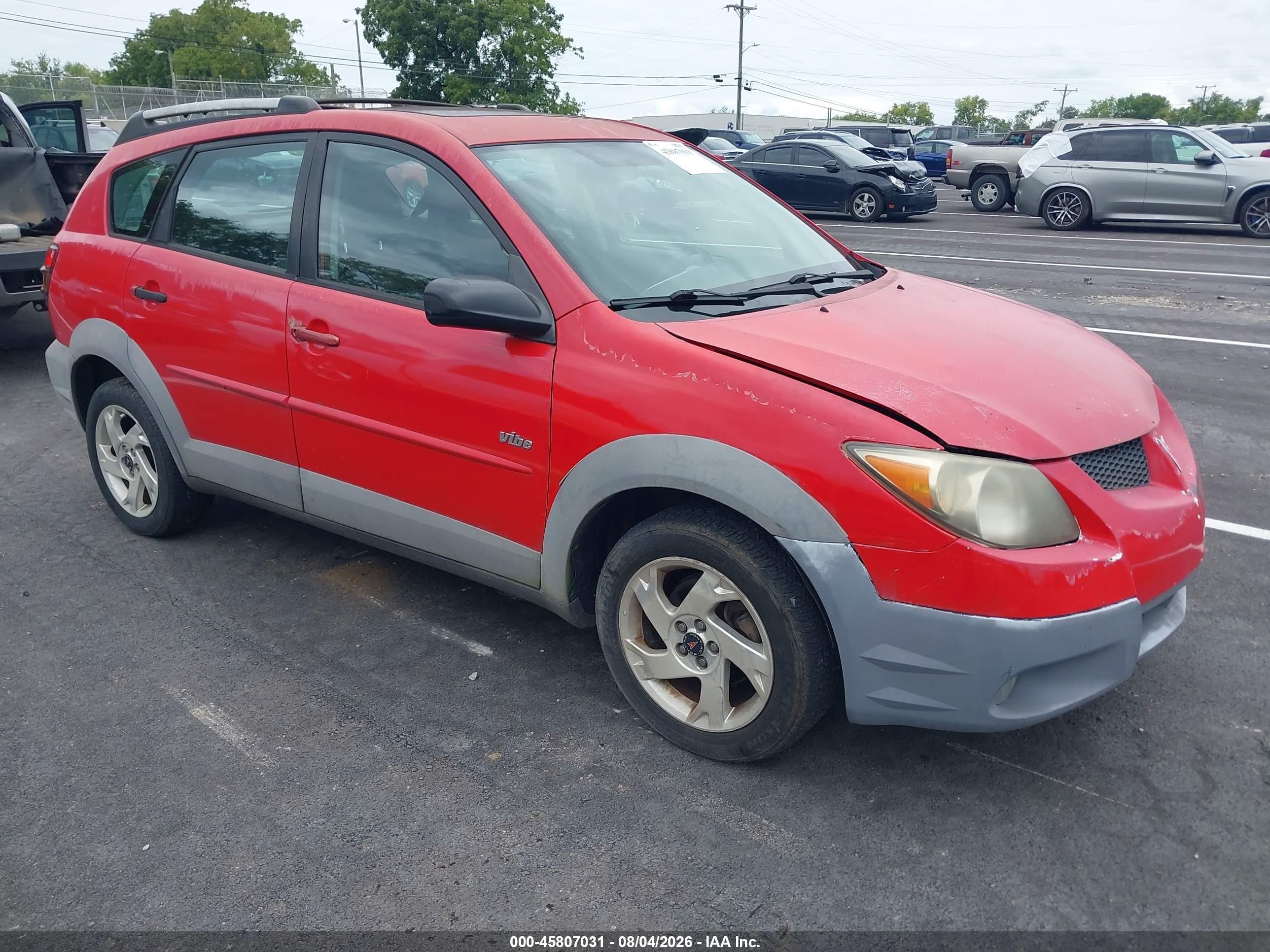 2003 Pontiac Vibe   Red vin: 5Y2SM62883Z417255
